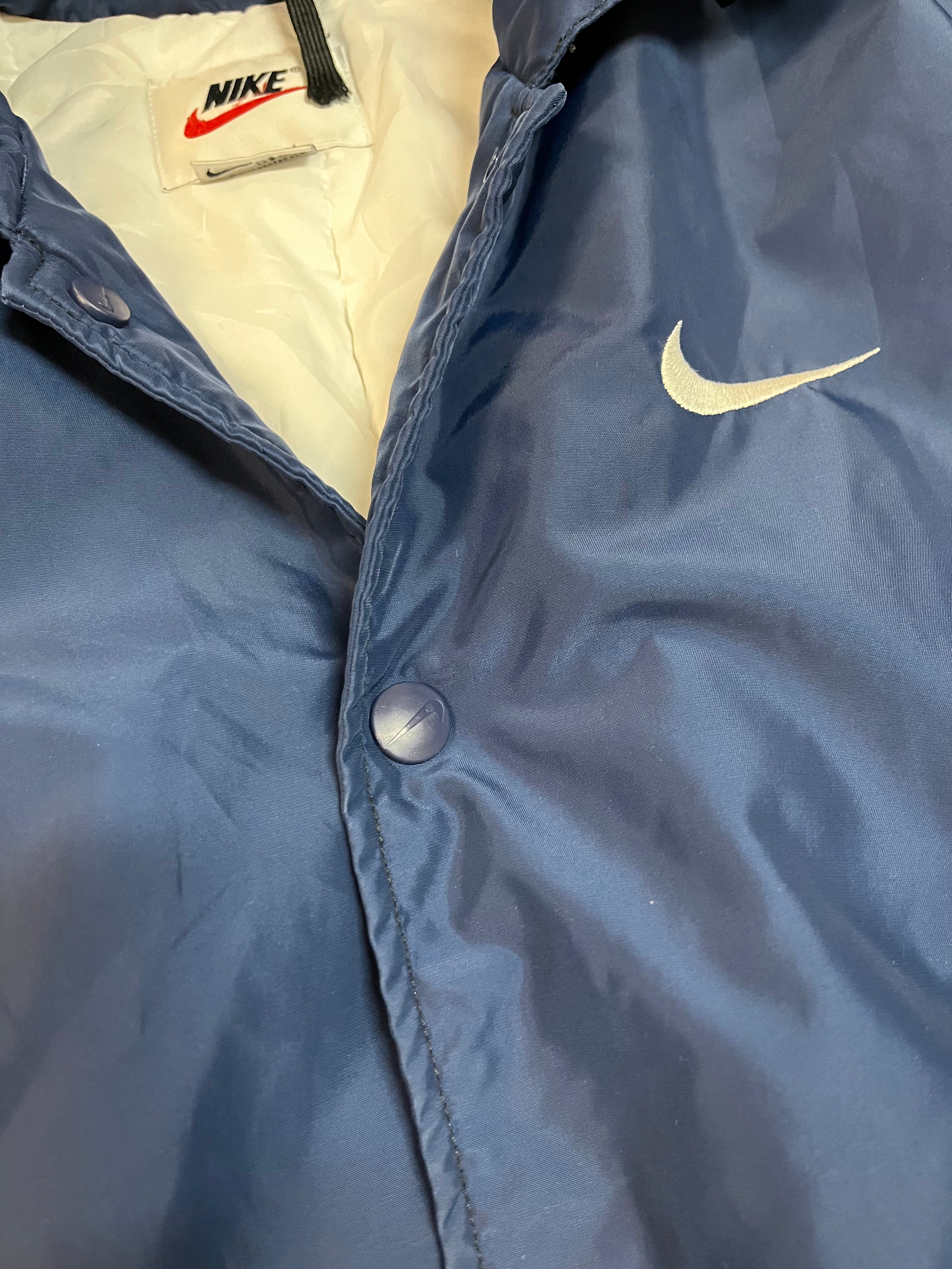 90s Nike spellout puffer jacket M