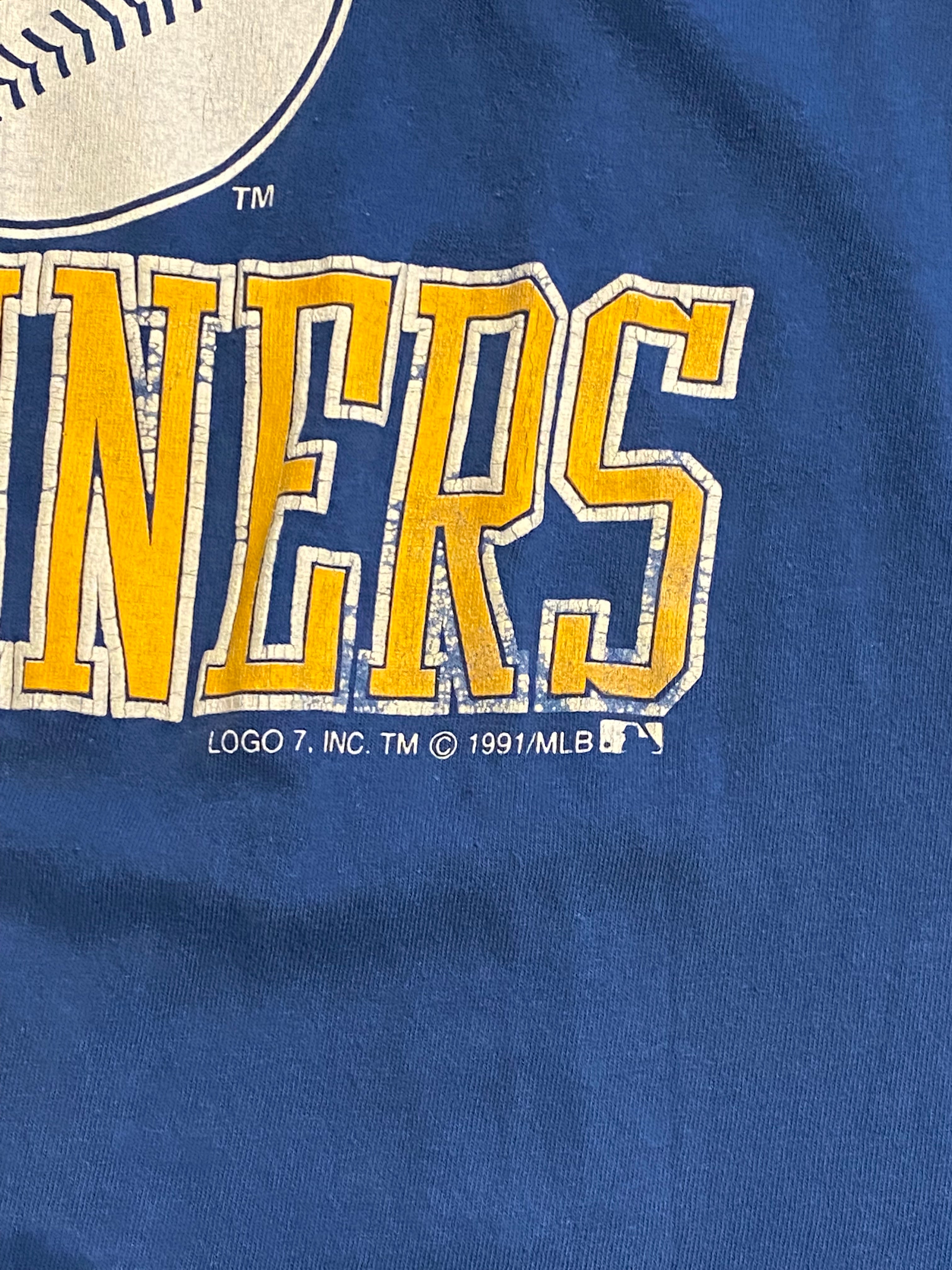1991 Seattle Mariners Logo 7 tee L