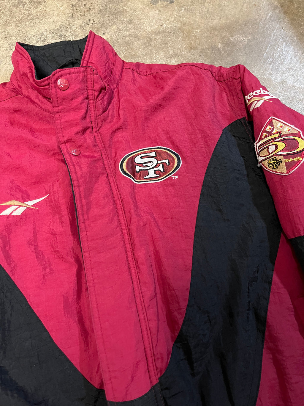 Vintage Reebok San Francisco 49ers puffer jacket M