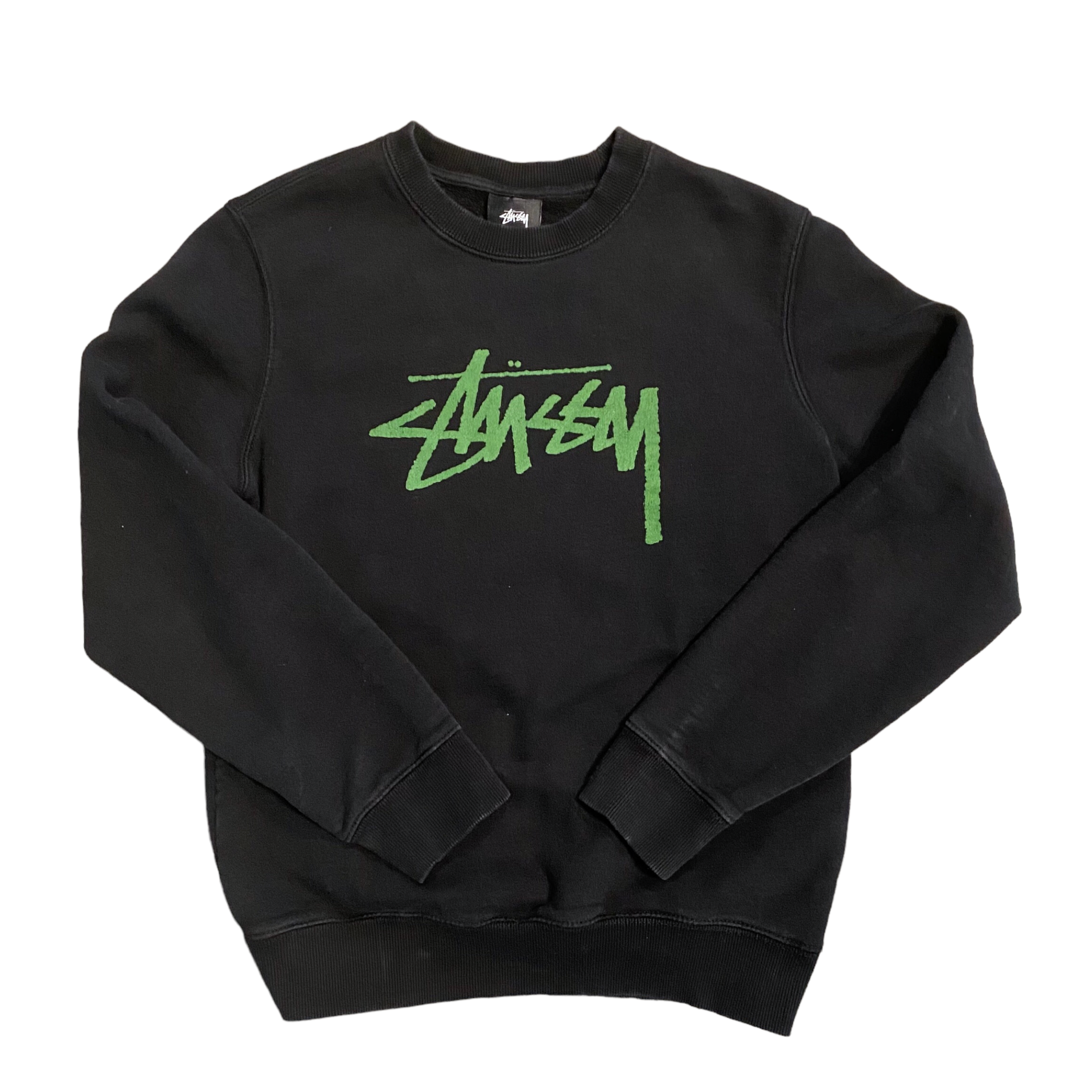 Black Stüssy Logo Crewneck XS