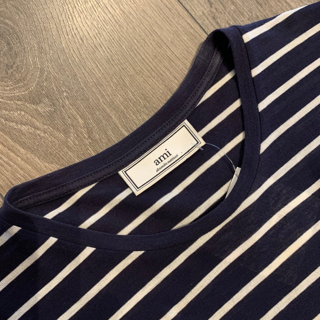 AMI Striped Pocket Tee M