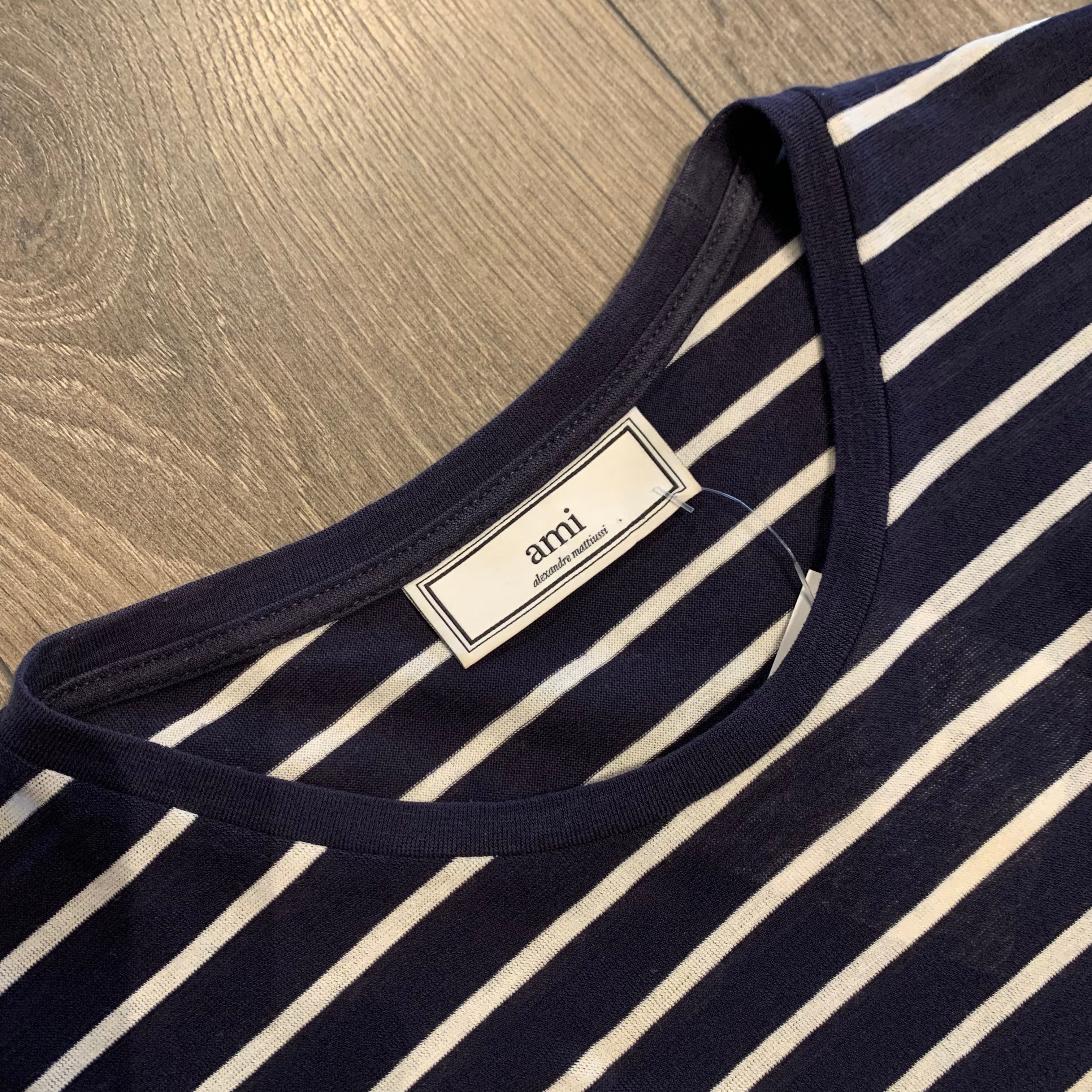 AMI Striped Pocket Tee M