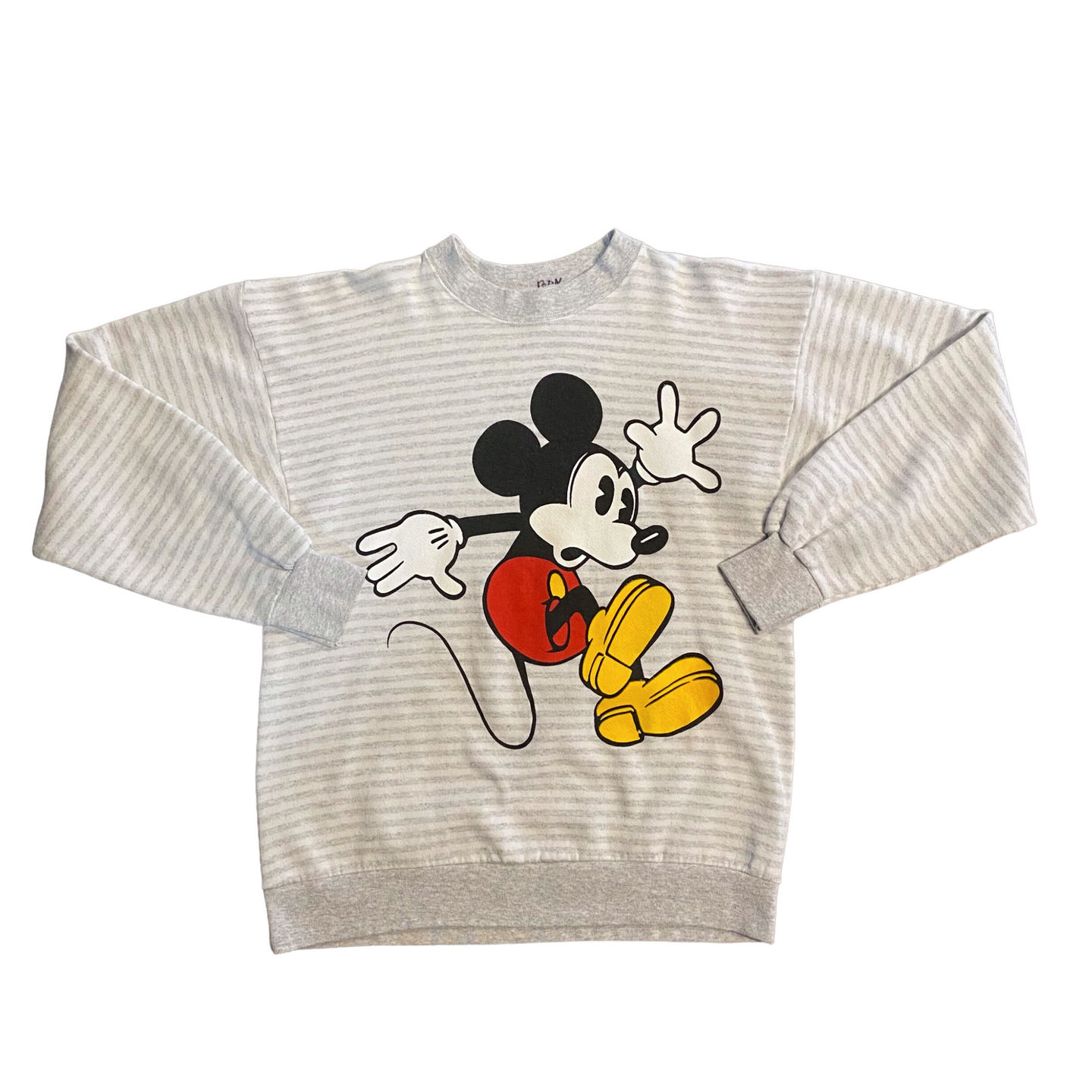 Vintage Striped Mickey Mouse Crewneck L