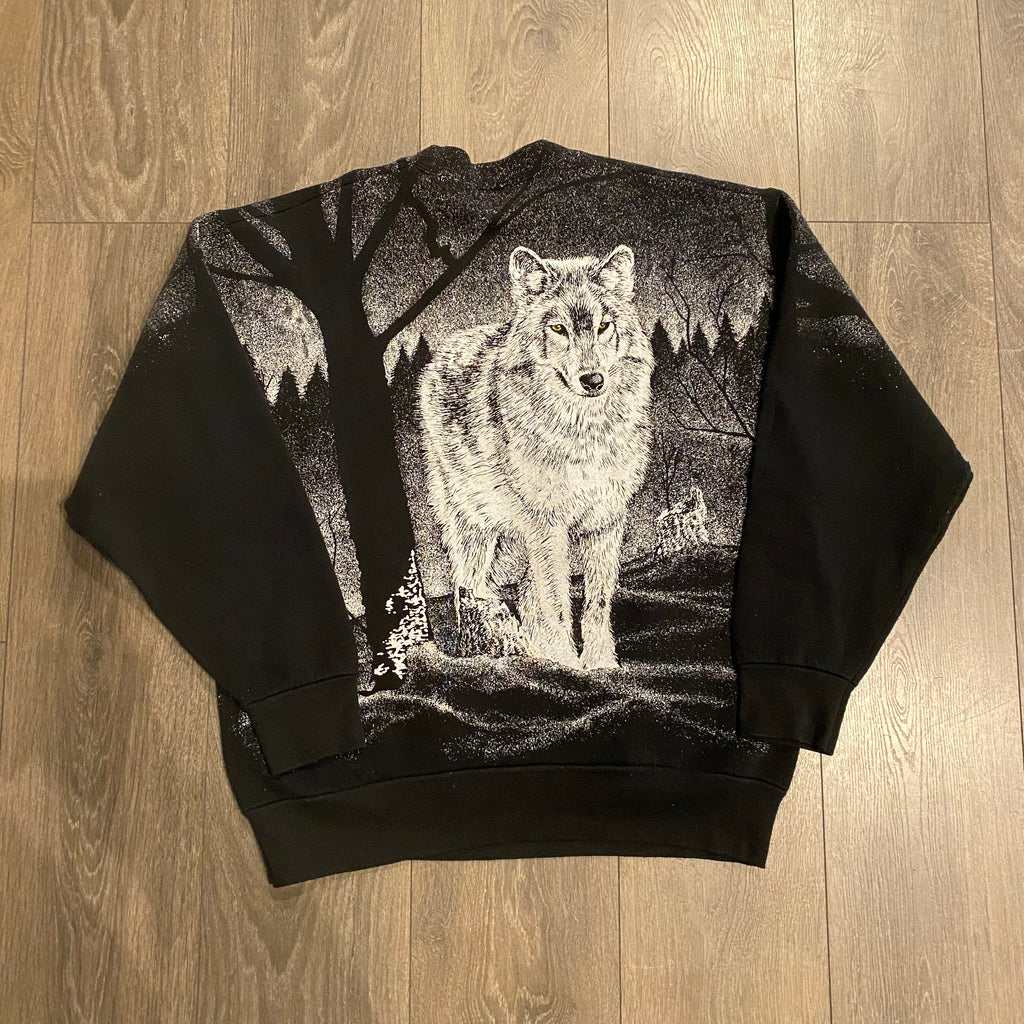 90s Wolf AOP Crewneck L
