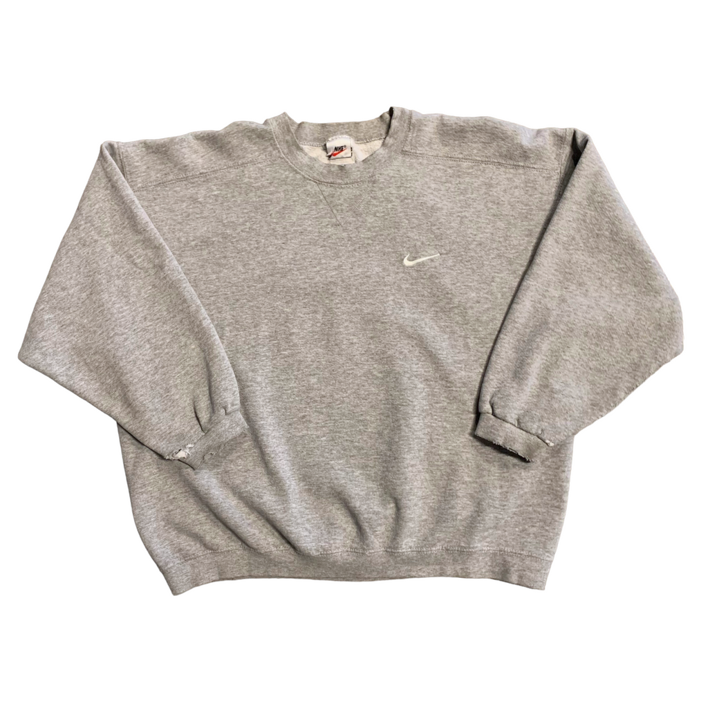 90s Grey Nike Swoosh Crewneck S