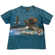 Load image into Gallery viewer, Teal Eagle Nature AOP Tee L
