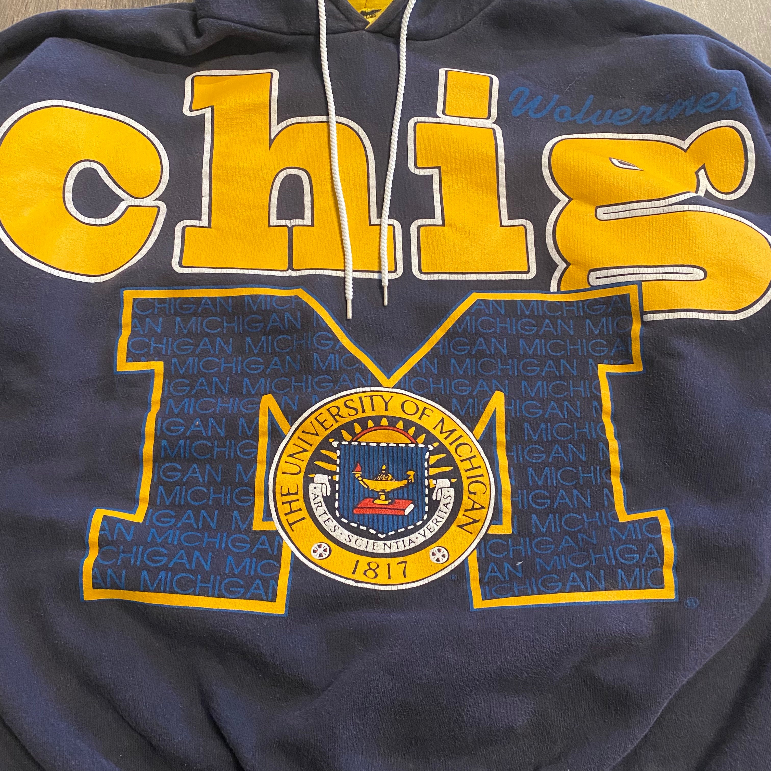 Vintage Michigan Wolverines Hoodie L