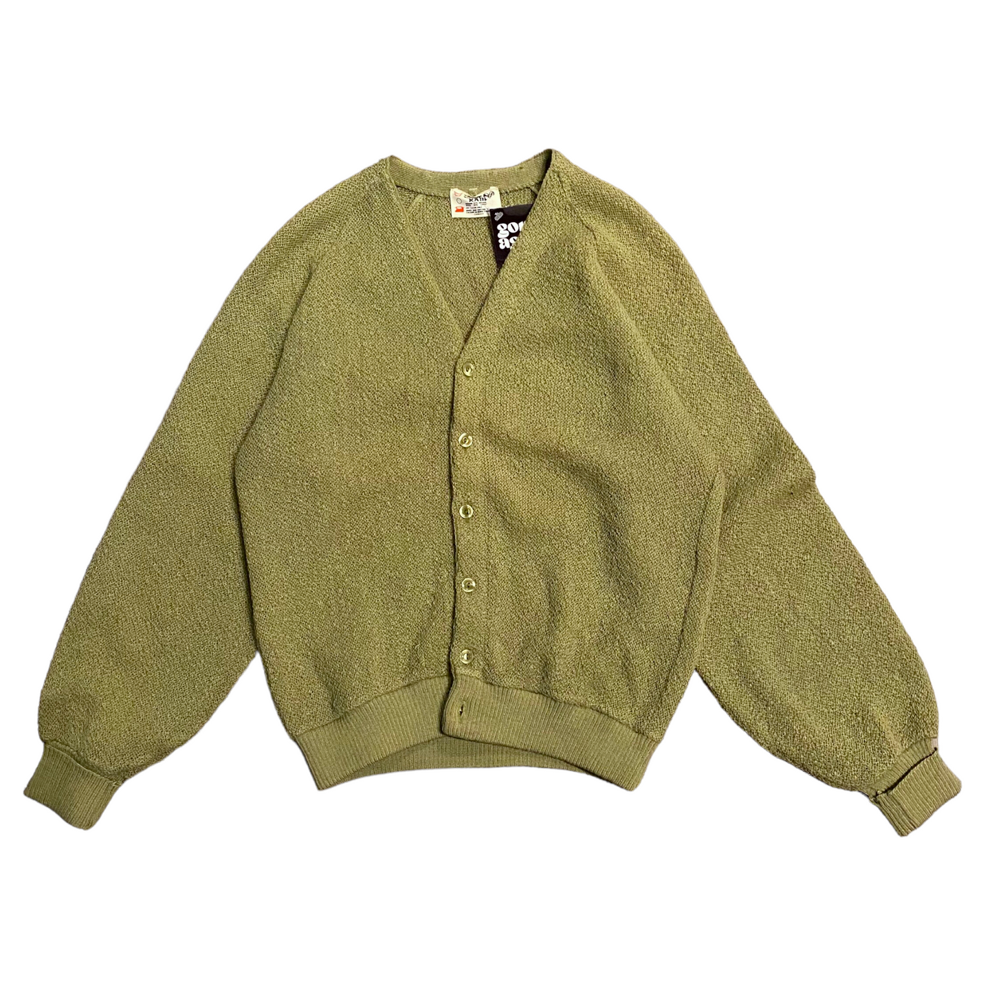 Green Mohair Knit Cardigan L
