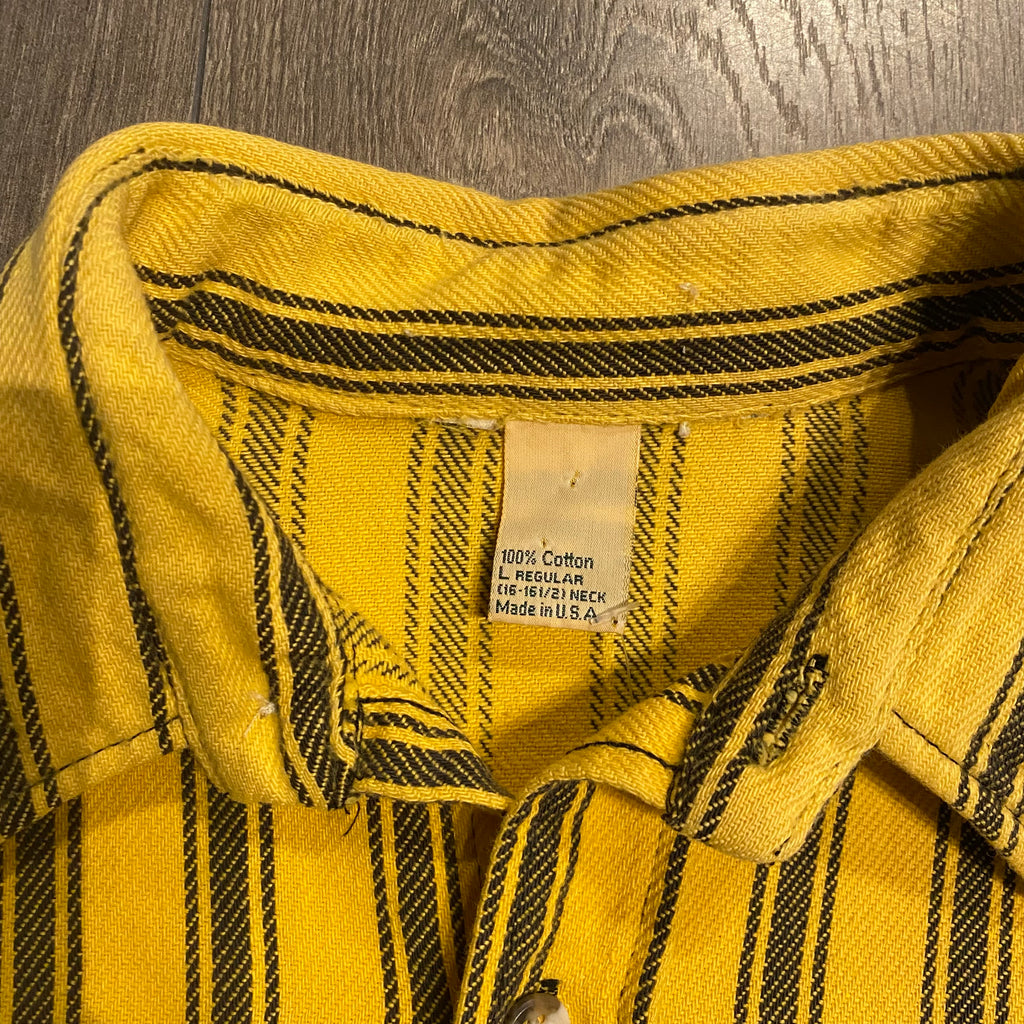 Black & Yellow Striped Overshirt L