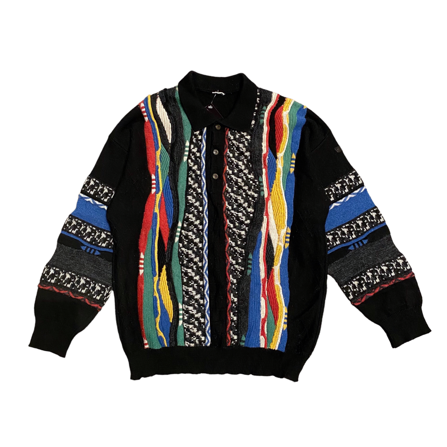 Vintage Coogi-Style Collared Knit L