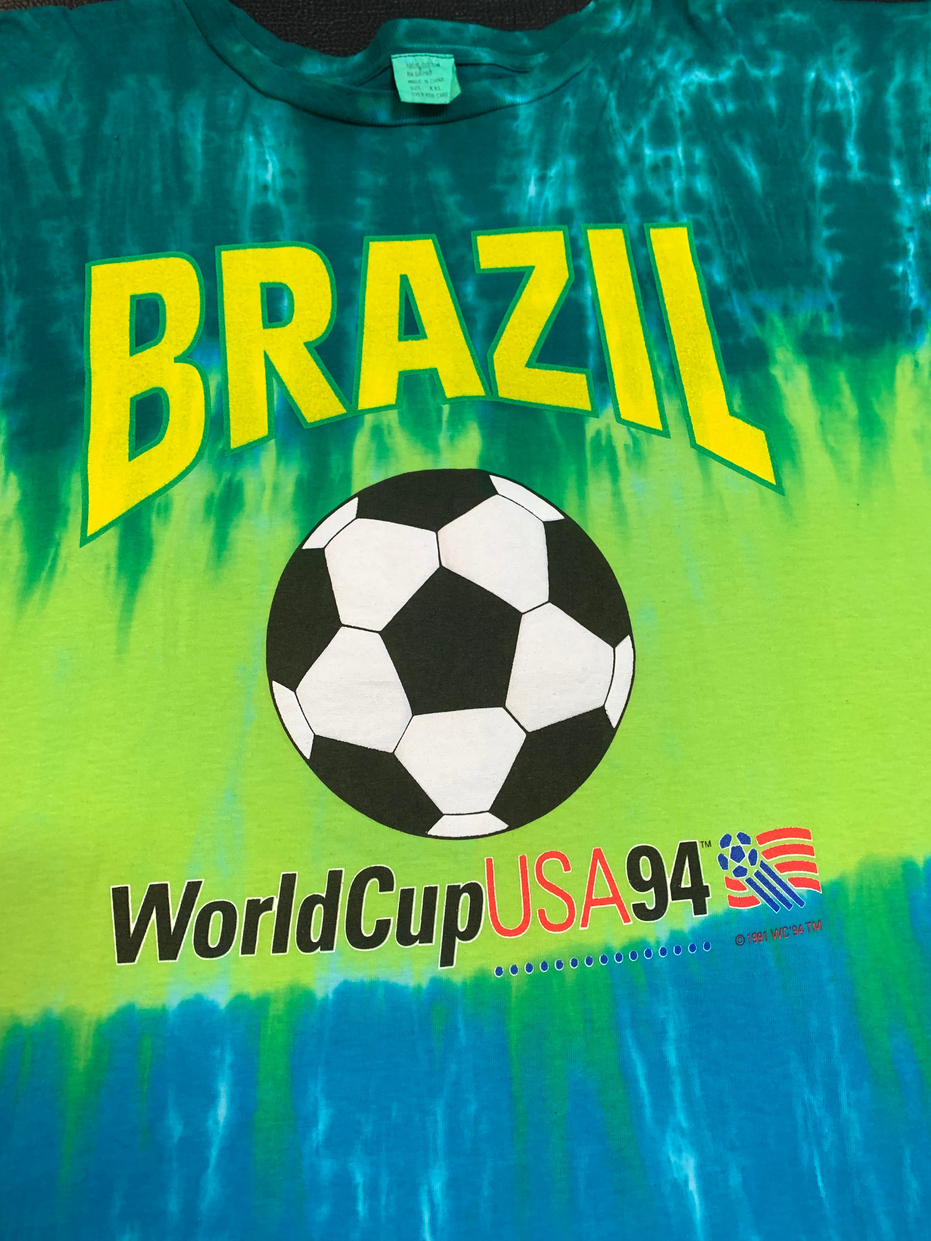 1994 Brazil World Cup tie dye tee L/XL