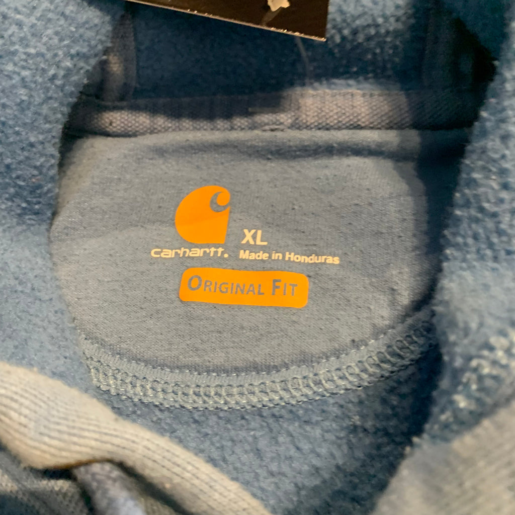 Blue Carhartt Spellout Hoodie XL