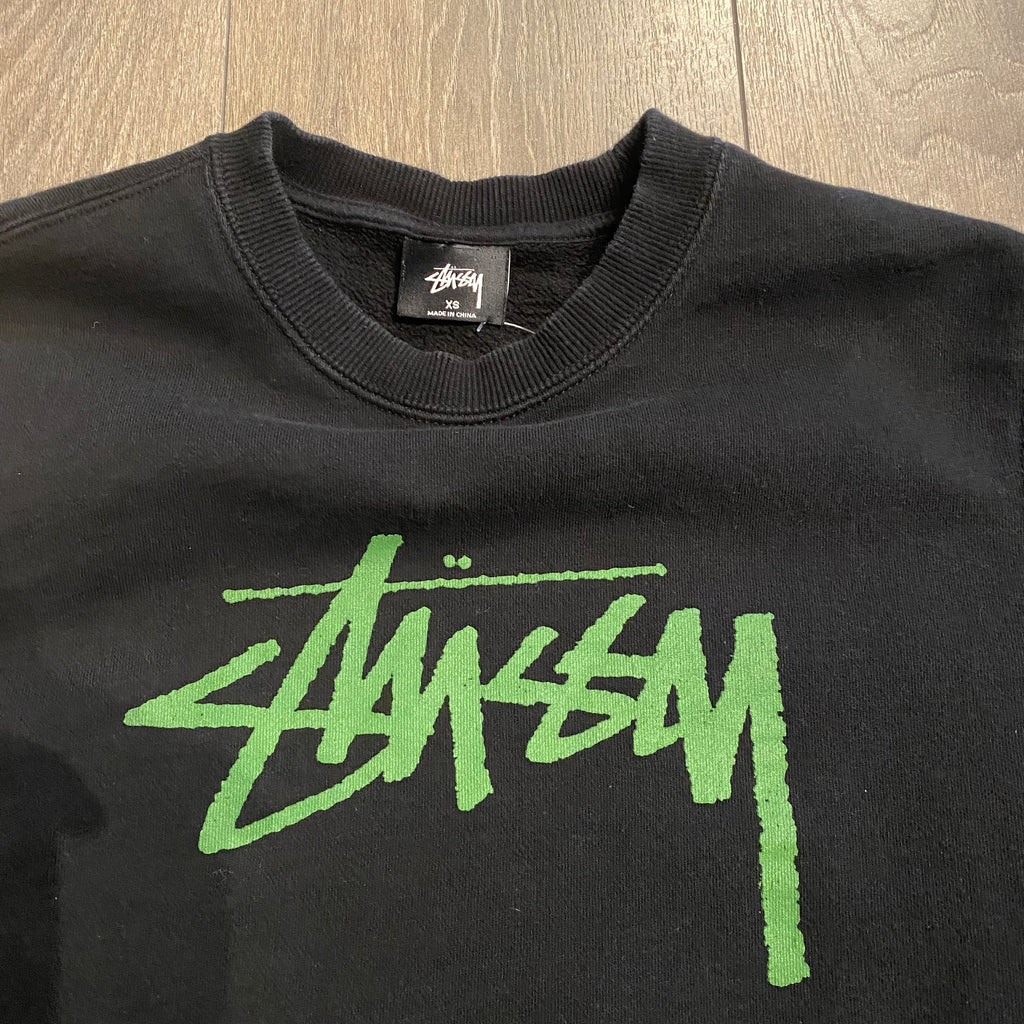 Black Stüssy Logo Crewneck XS