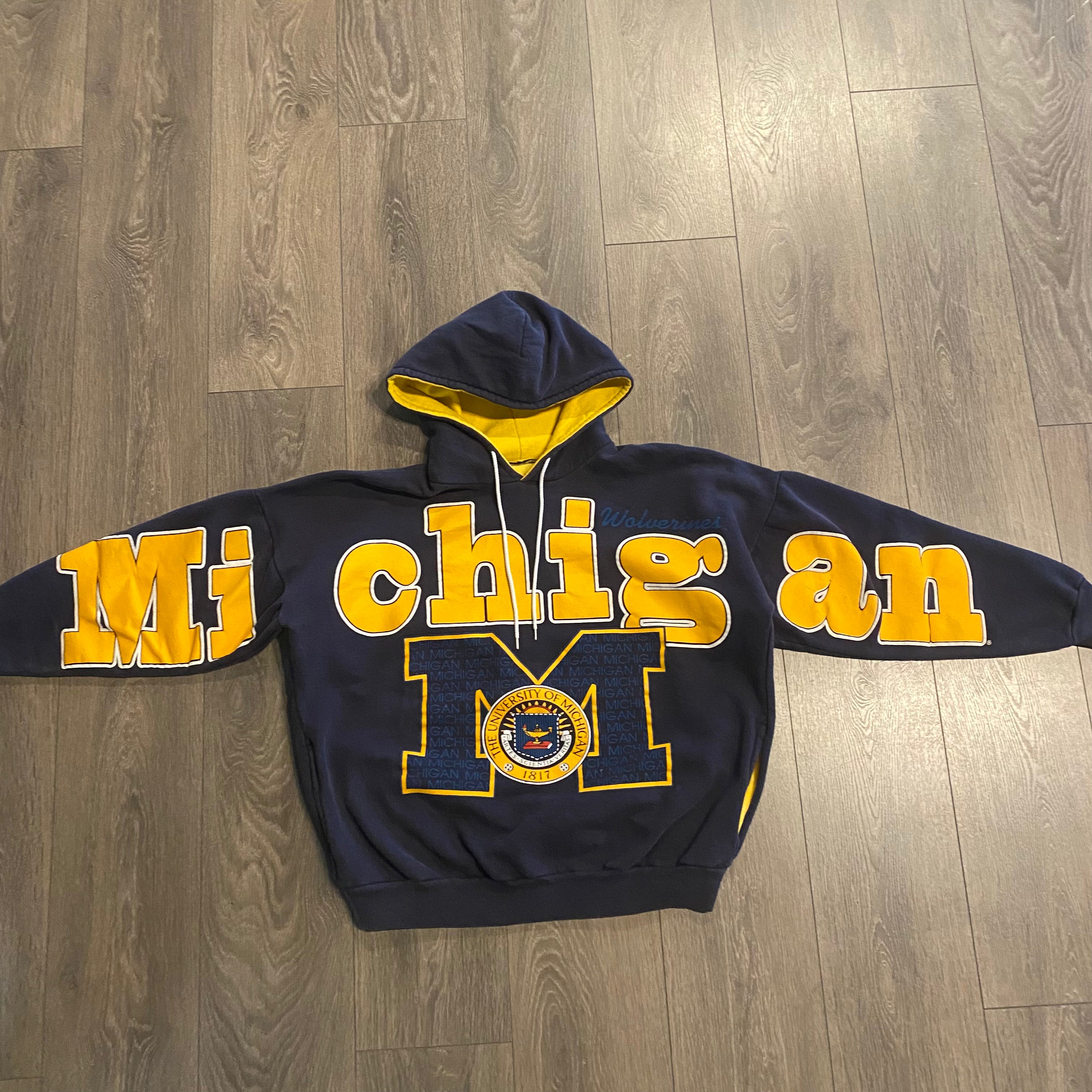 Vintage Michigan Wolverines Hoodie L
