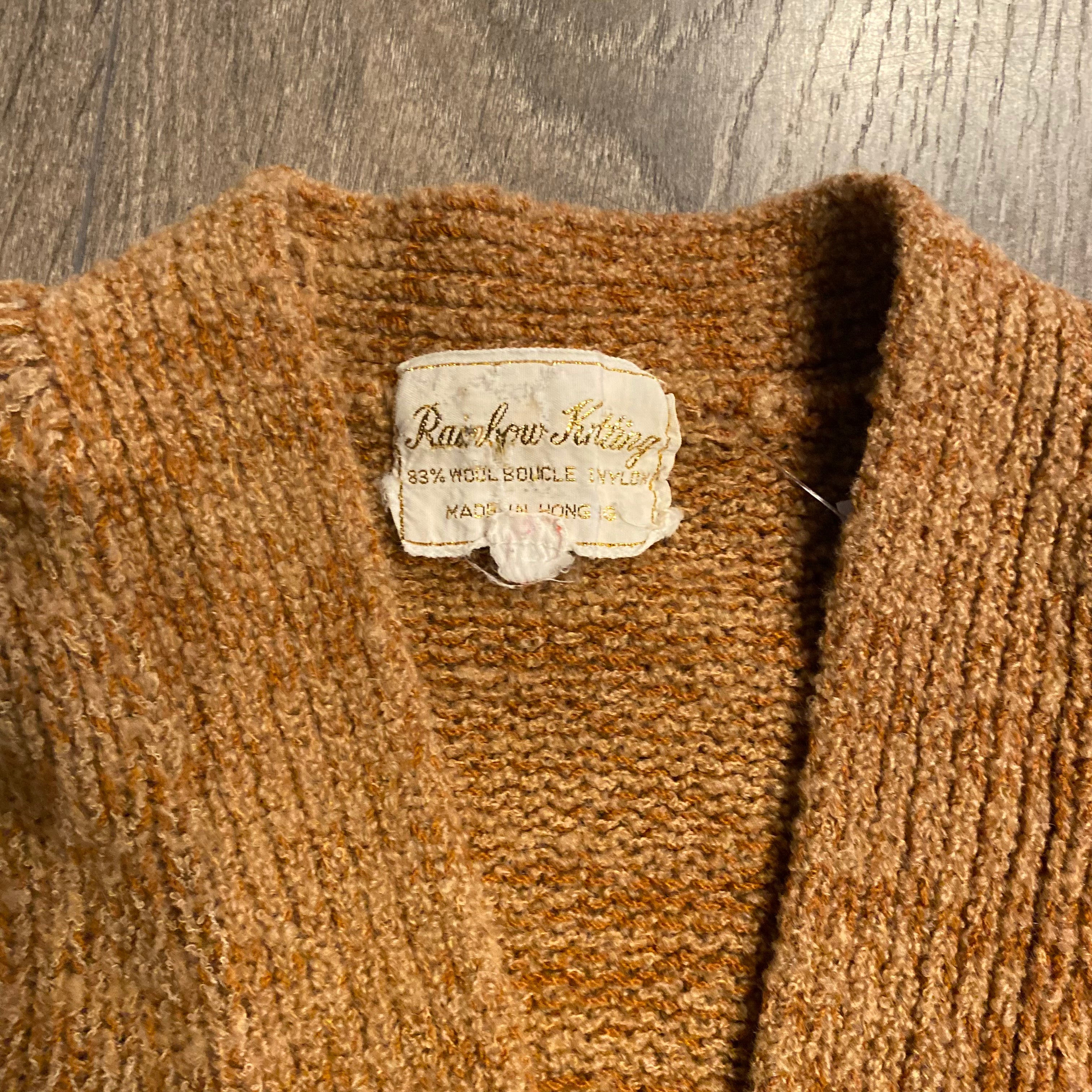 Burnt Orange Wool Cardigan M