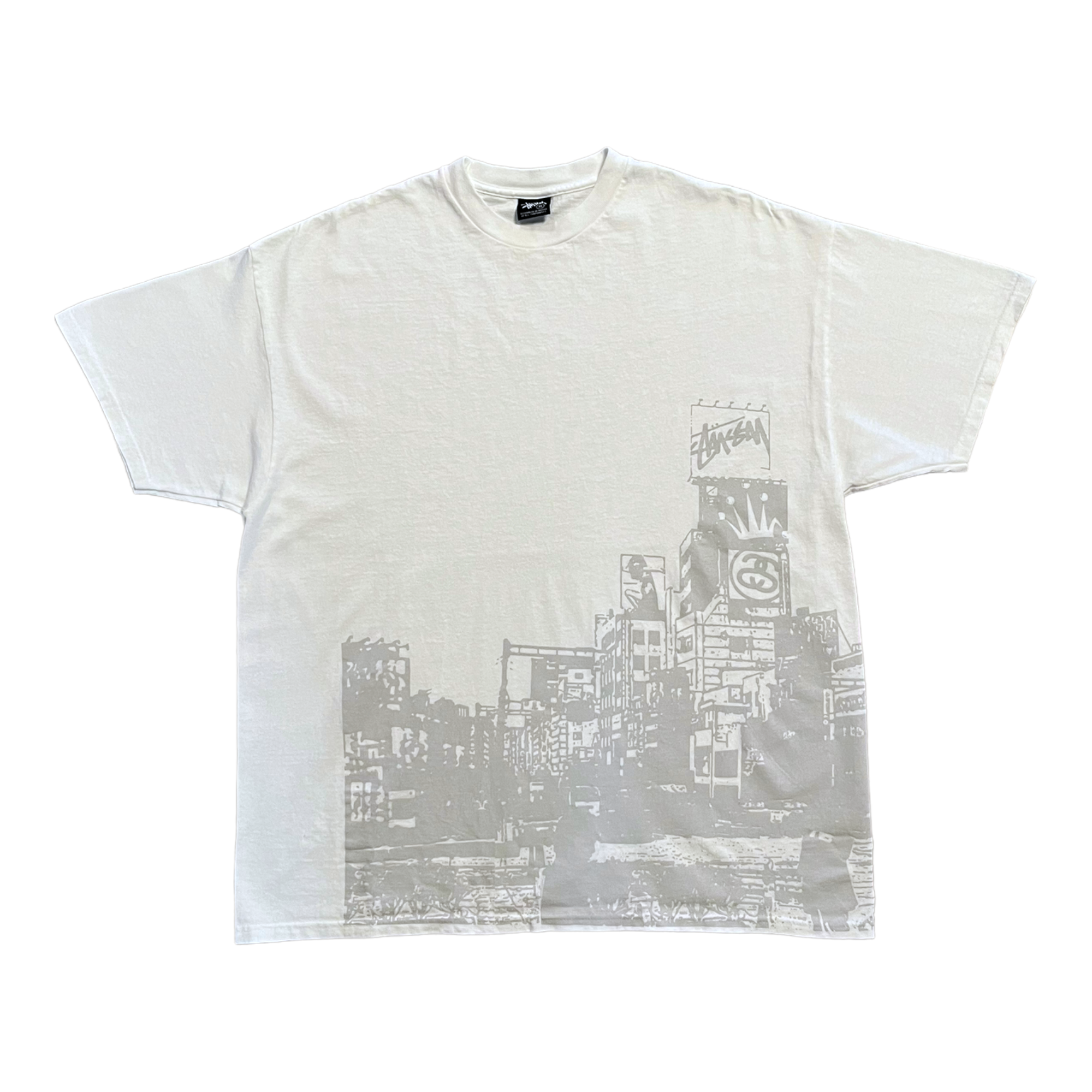 2000s Stussy cityscape tee XL