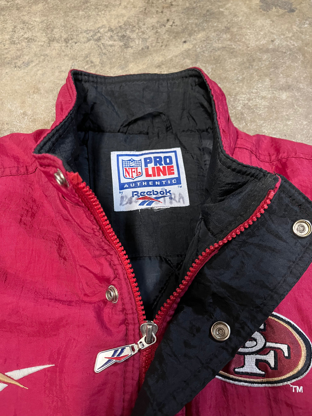 Vintage Reebok San Francisco 49ers puffer jacket M