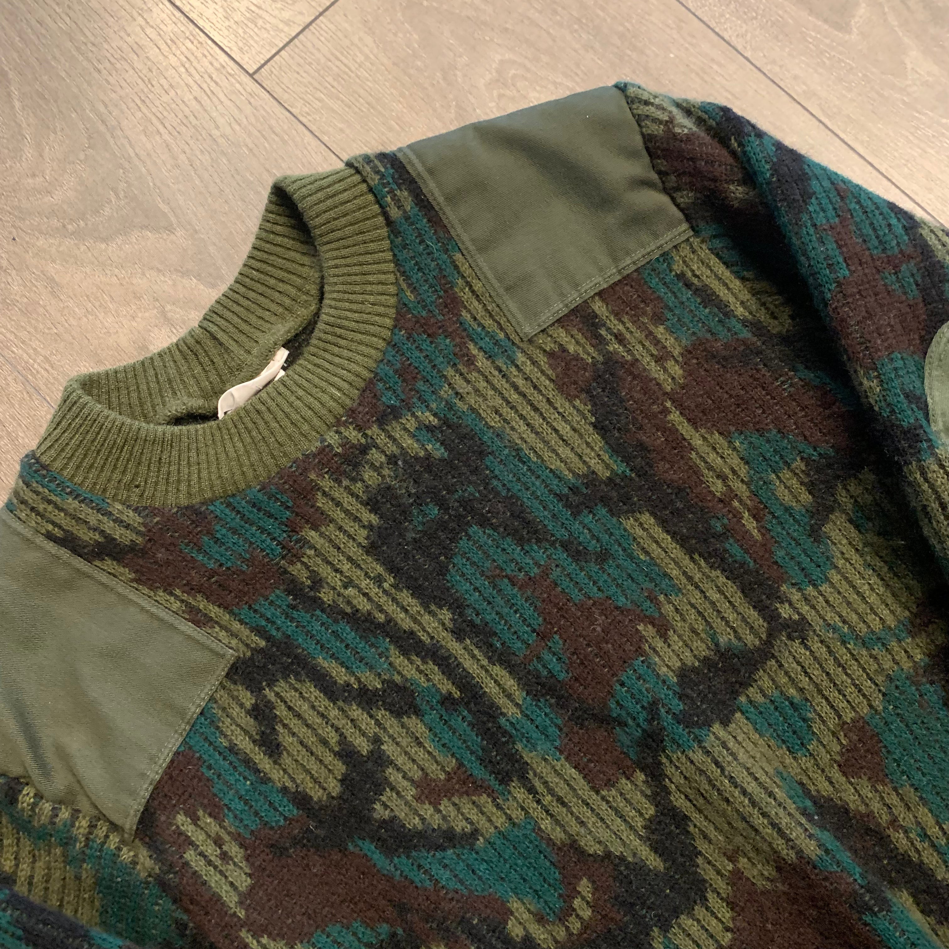 80s Camo Wool Sweater L