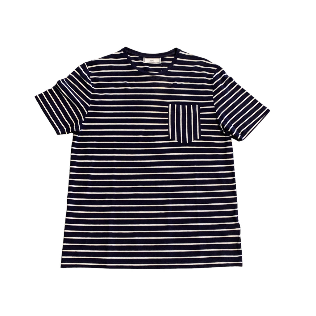 AMI Striped Pocket Tee M