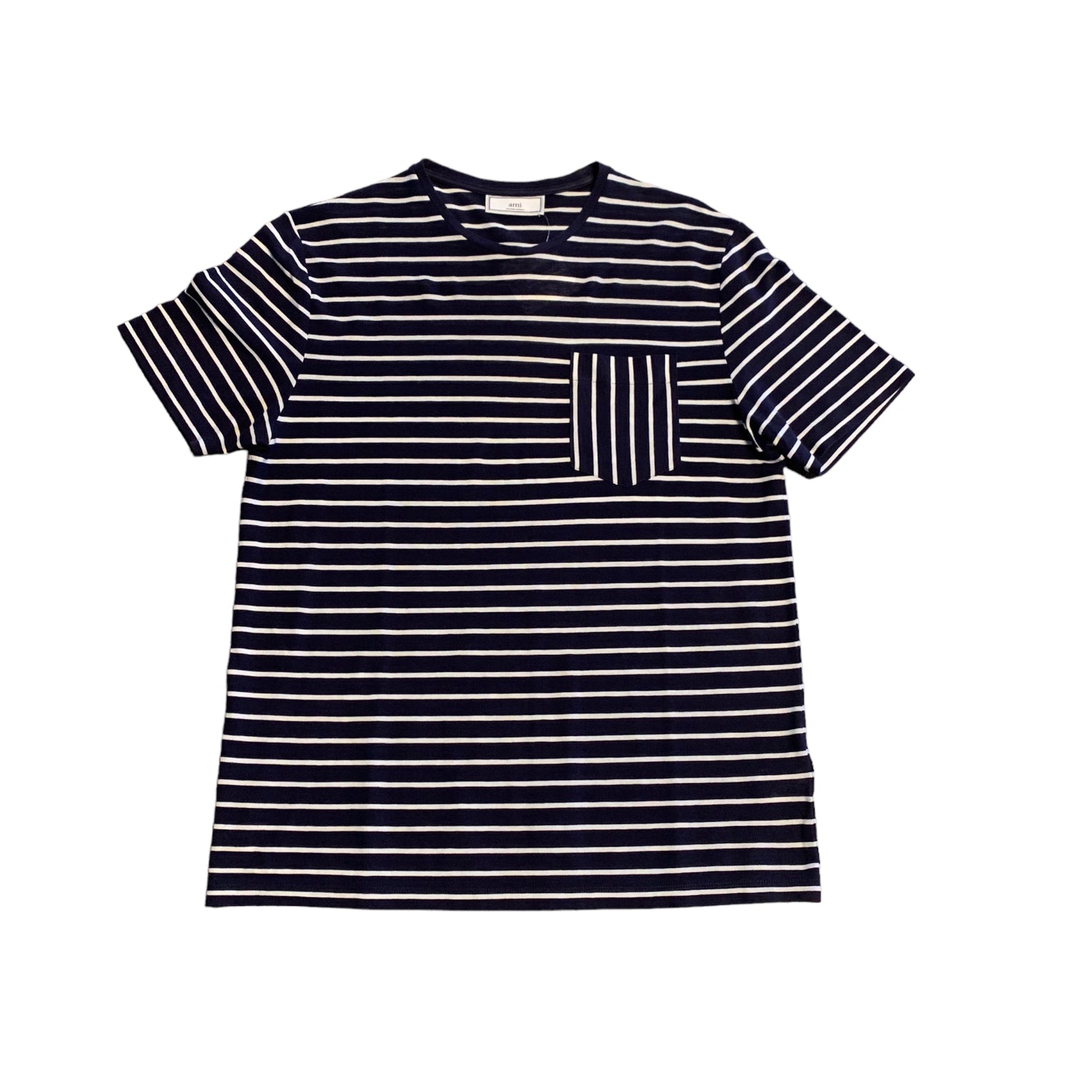 AMI Striped Pocket Tee M