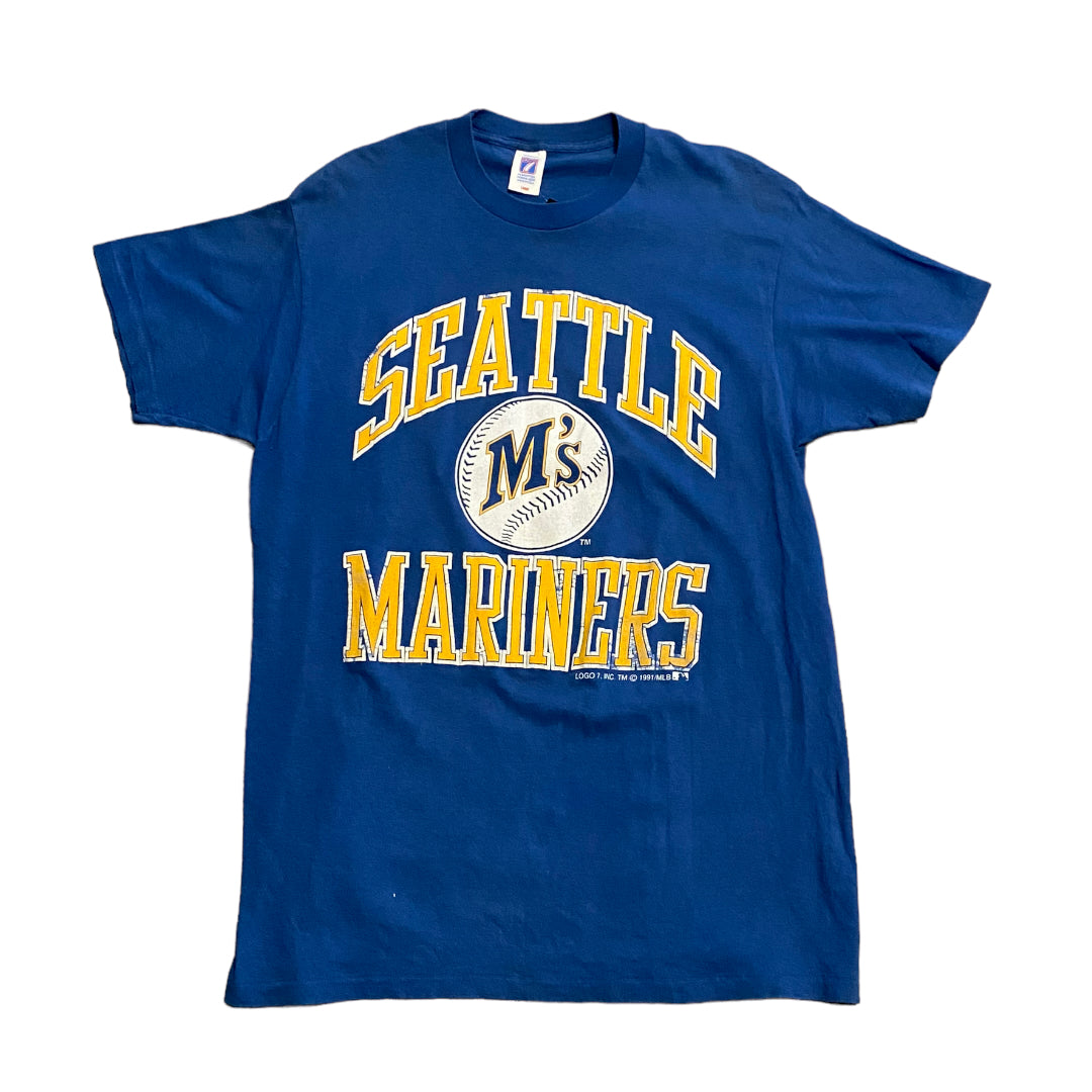 1991 Seattle Mariners Logo 7 tee L