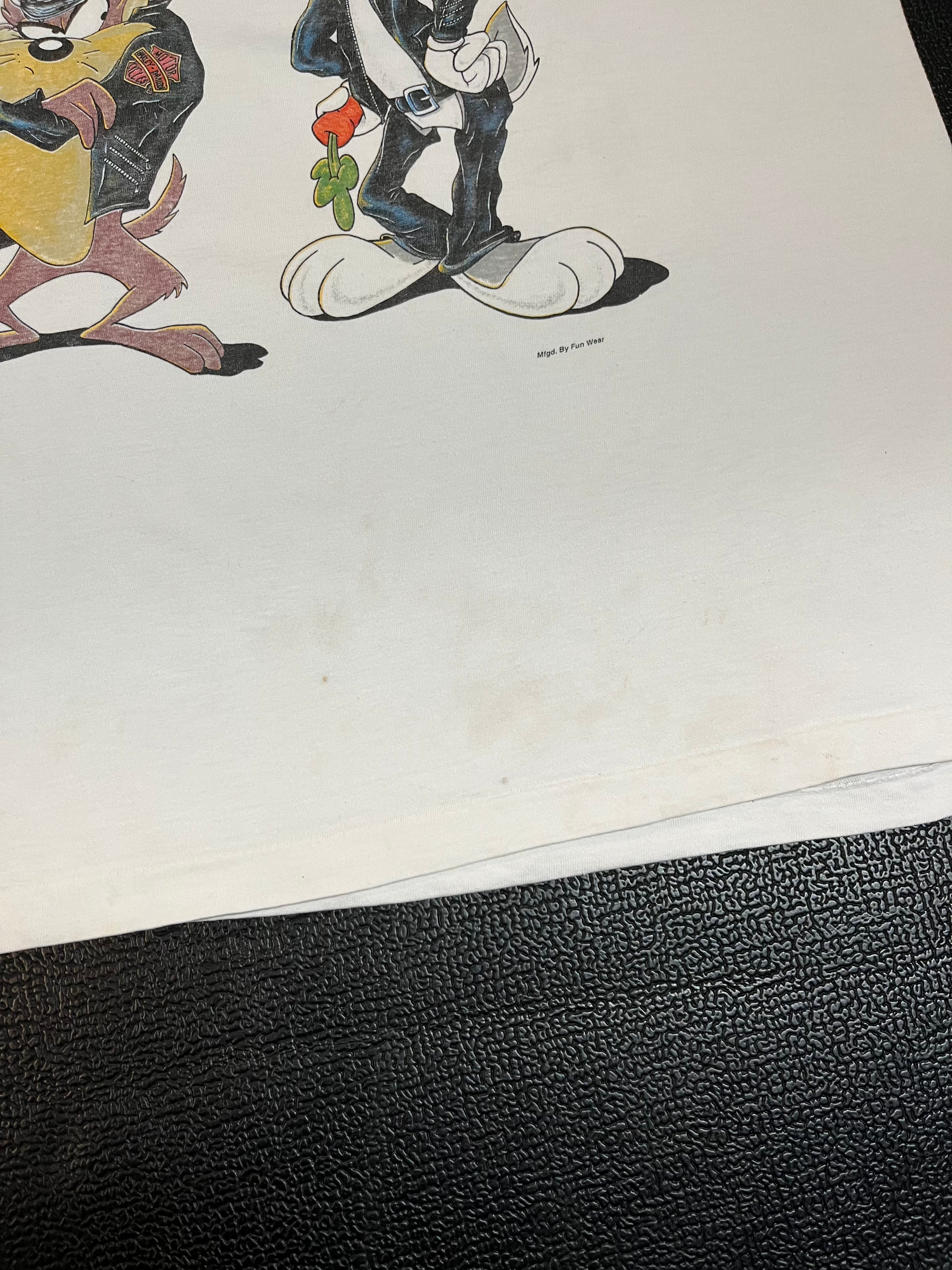 90s Harley Davidson Looney Tunes tee L