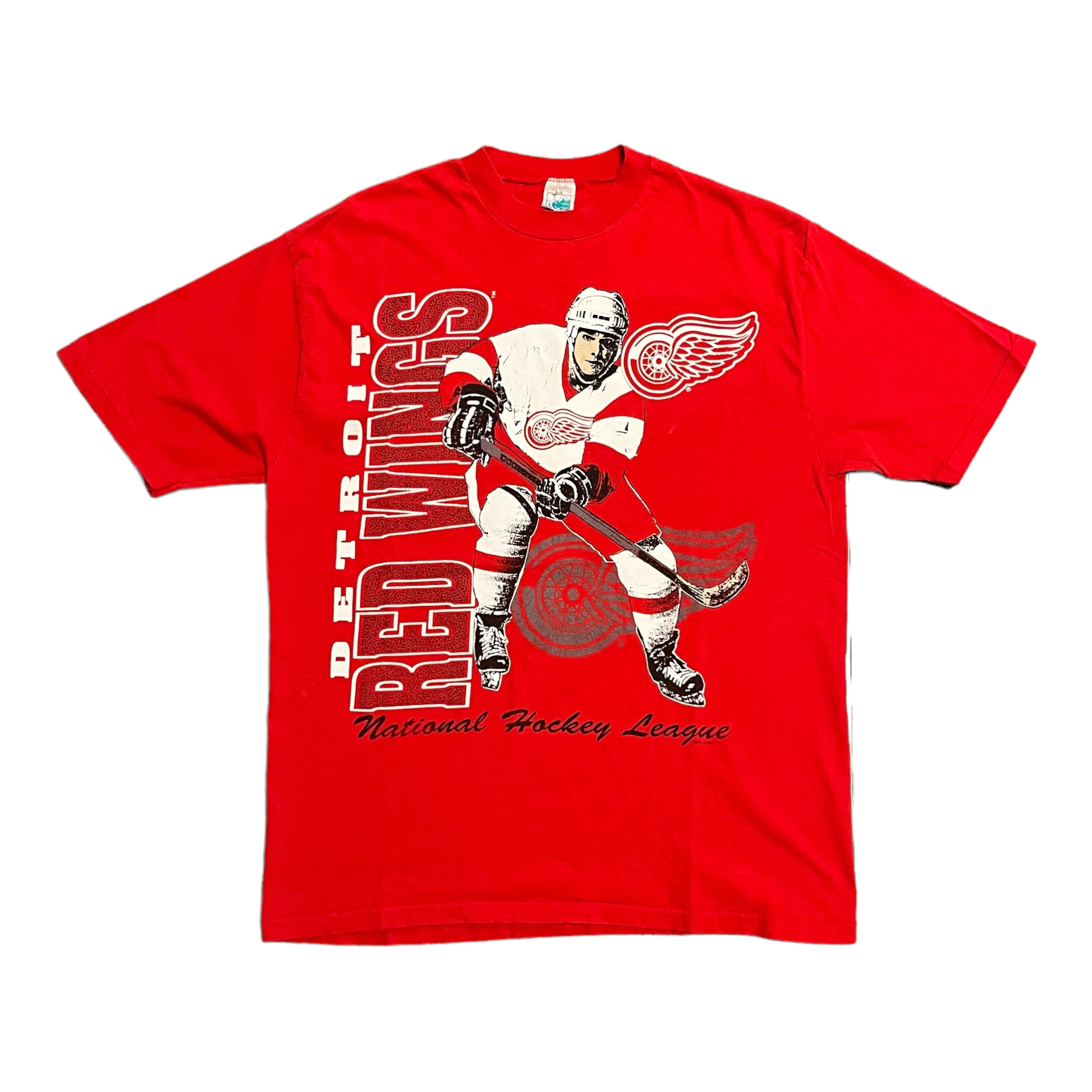 90s Detroit Red Wings Waves tee L