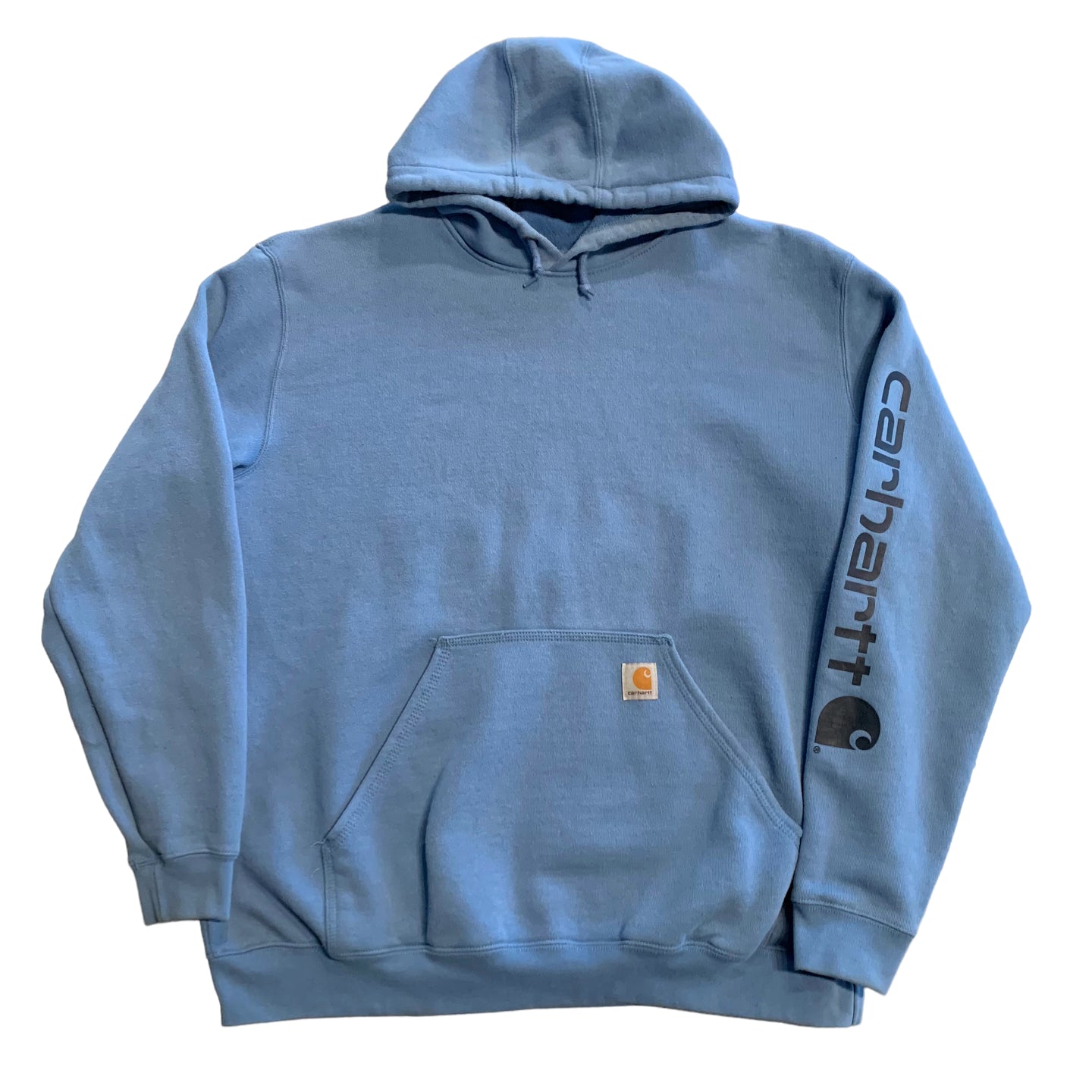 Blue Carhartt Spellout Hoodie XL