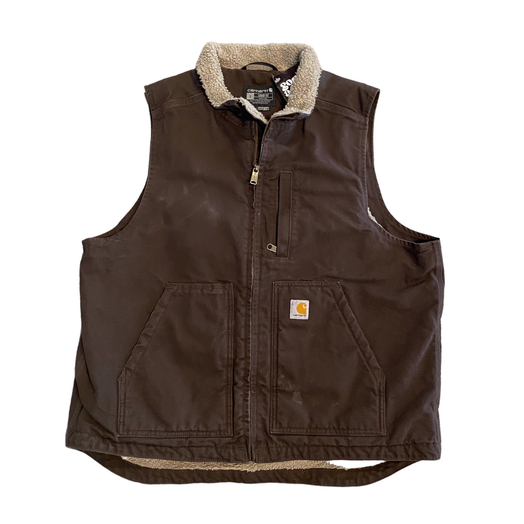 Carhartt Brown Sherpa Lined Vest L
