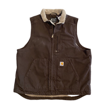 Load image into Gallery viewer, Carhartt Brown Sherpa Lined Vest L
