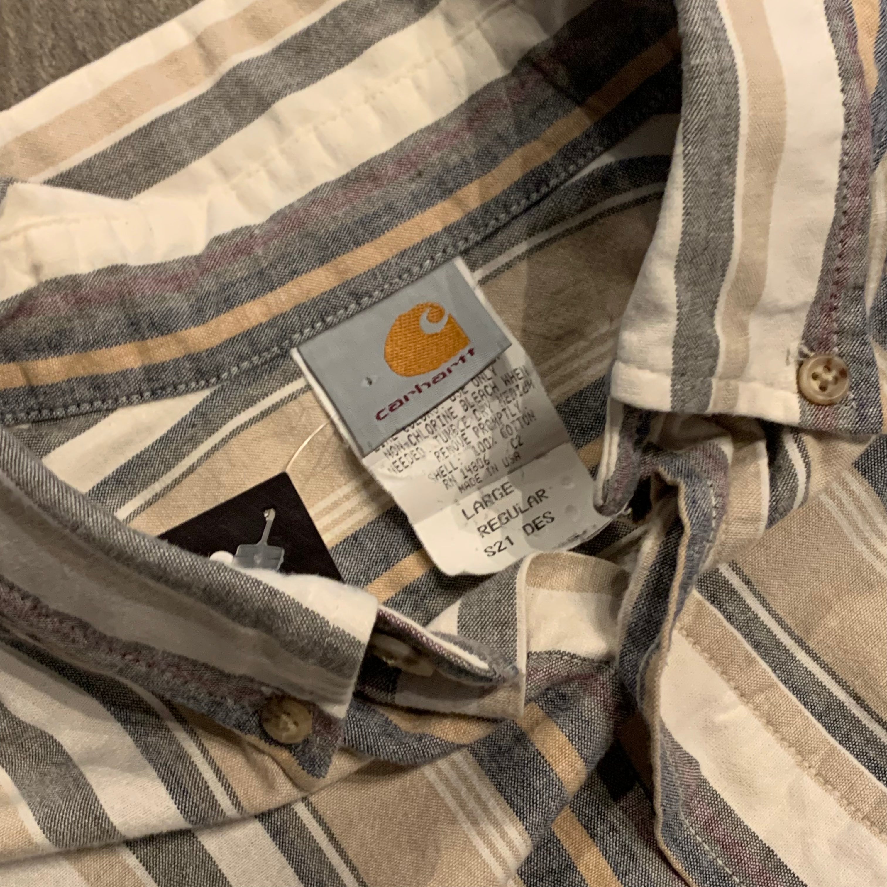 Carhartt Striped Polo Shirt L