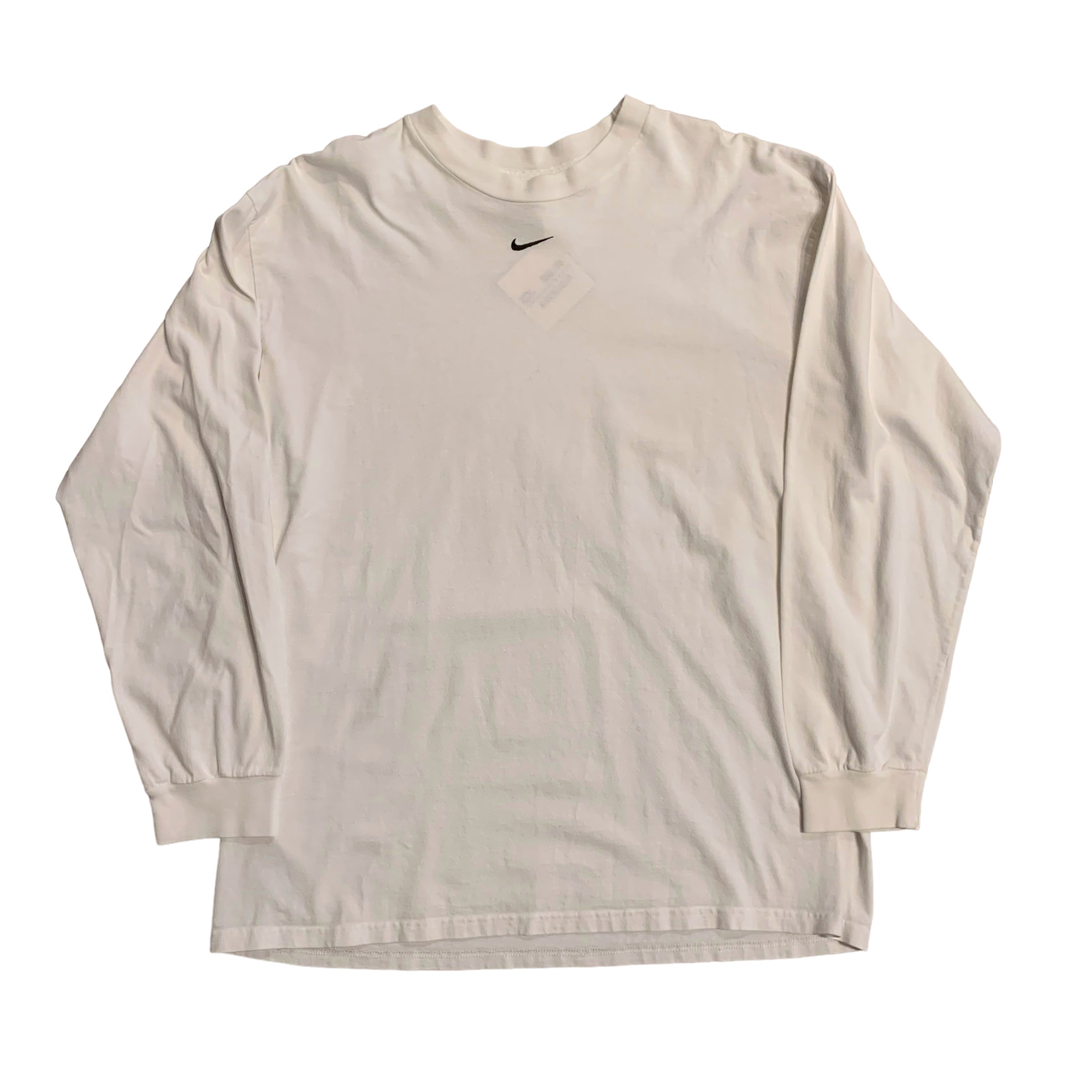 White Nike Middle Swoosh LS L