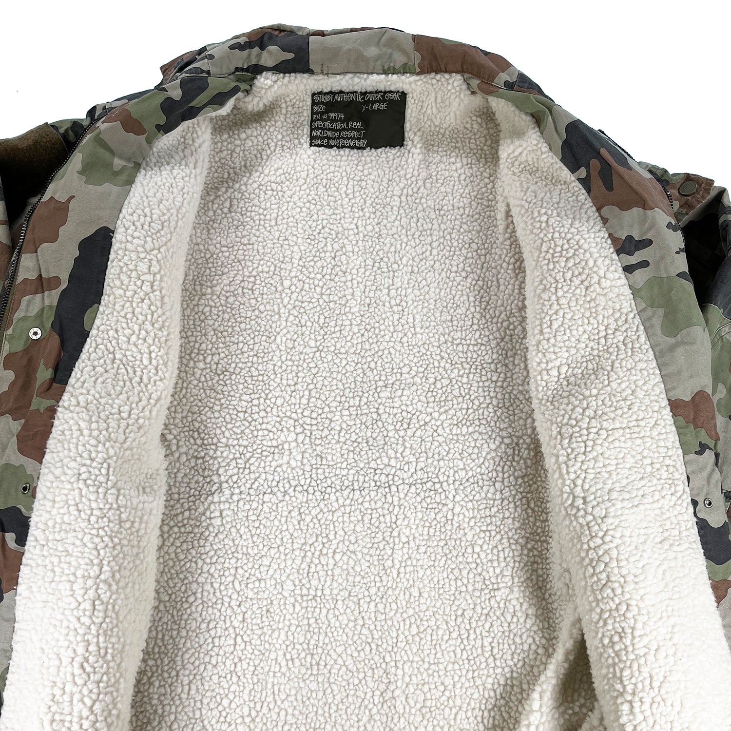 Stussy Outer Gear camo sherpa lined jacket – Gone Again Vintage