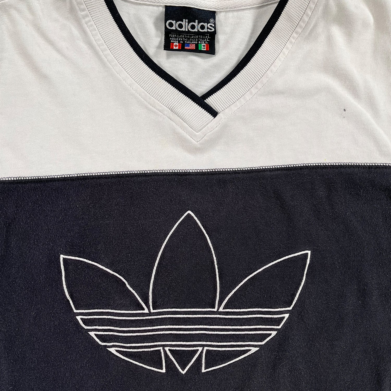 '90s Adidas striped longsleeve shirt XL