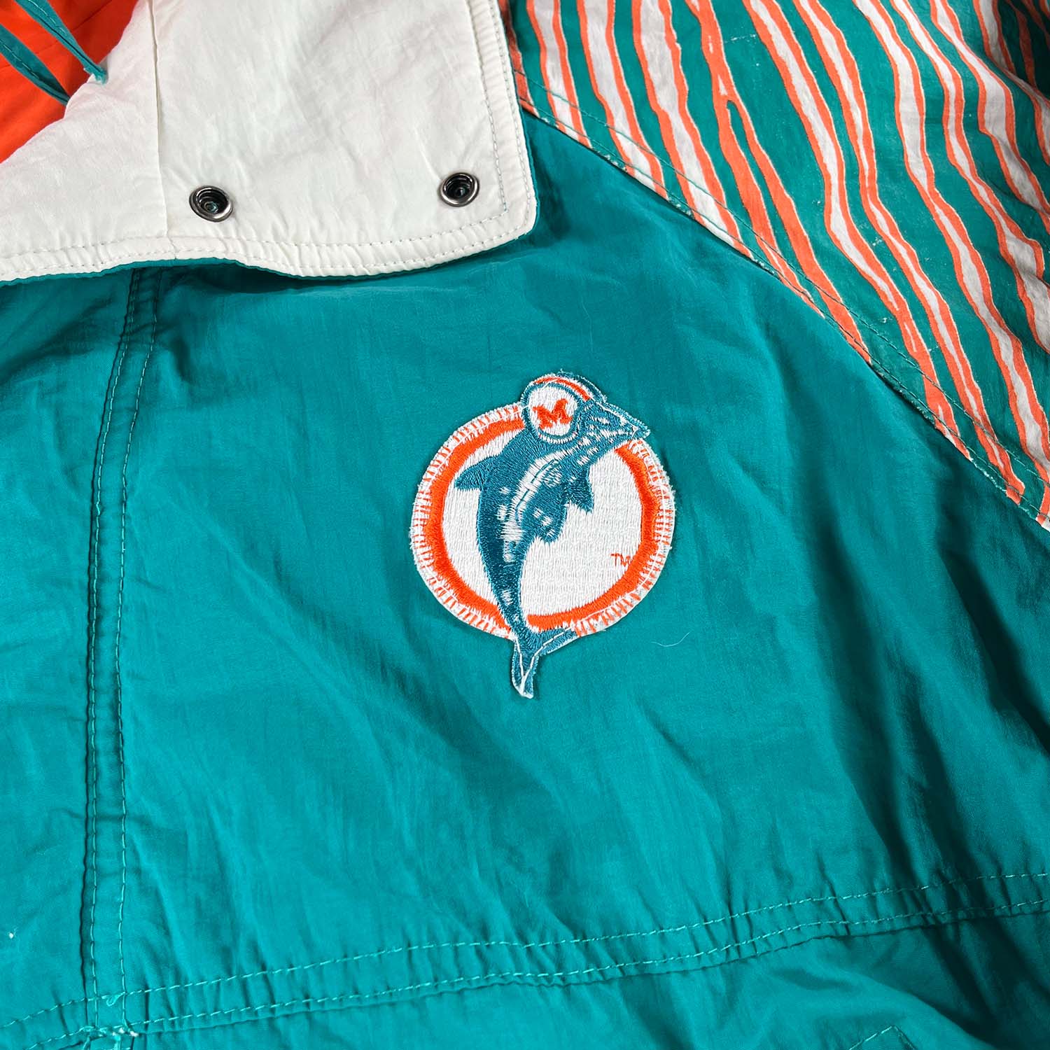 '90s Miami Dolphins Zubaz pattern NFL puffer jacket L/XL