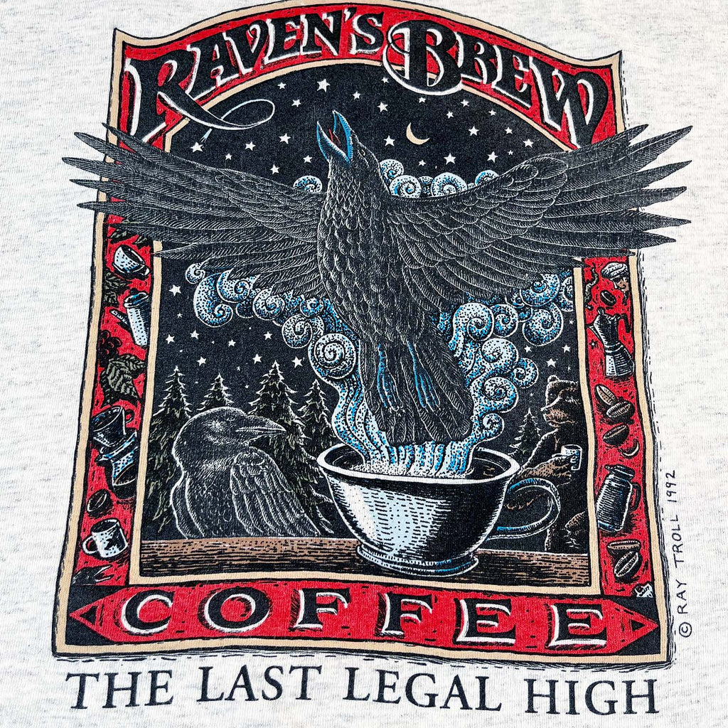 1992 Ray Troll Raven's Brew Coffee tee XL