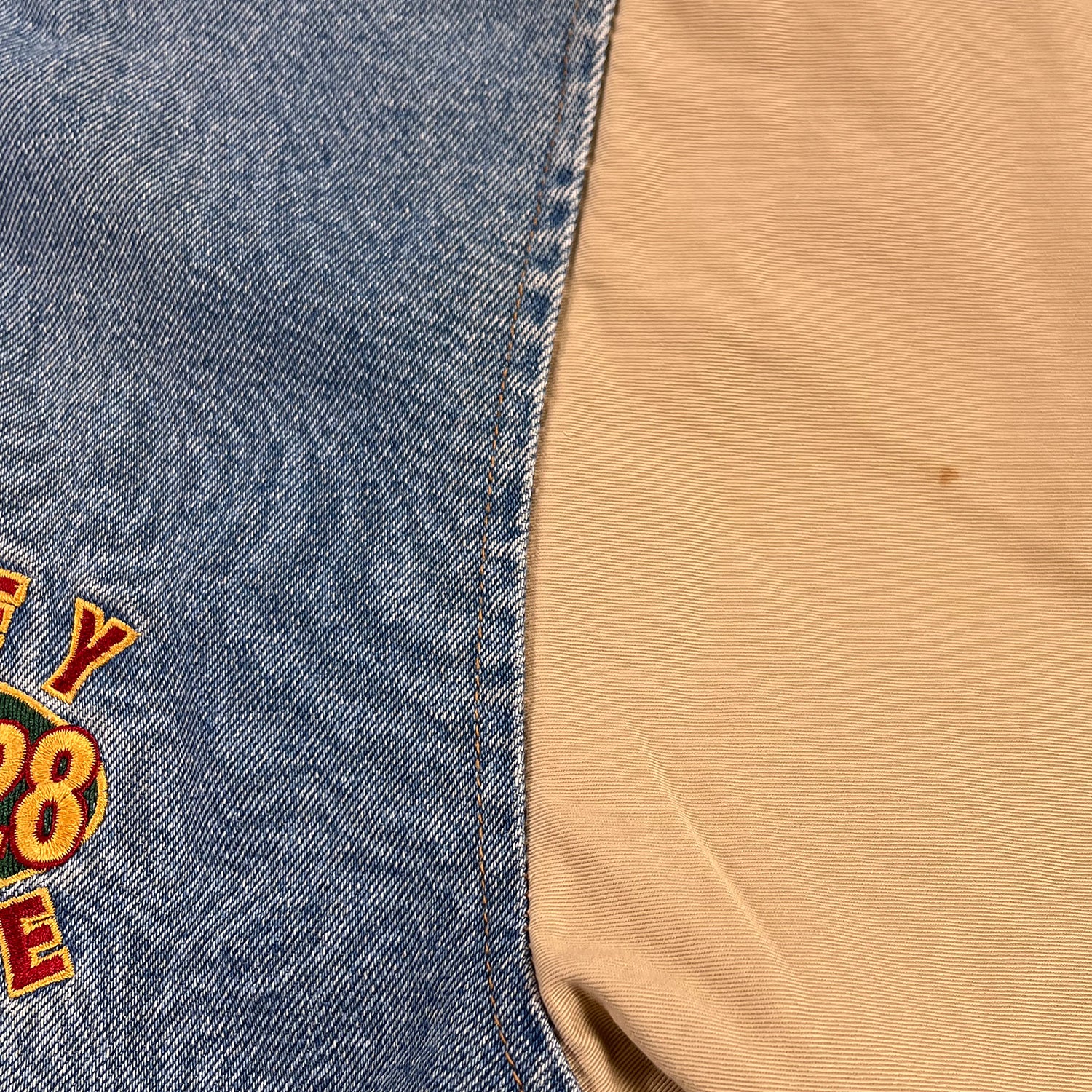 Vintage Disney Mickey Mouse league denim varsity jacket M/L