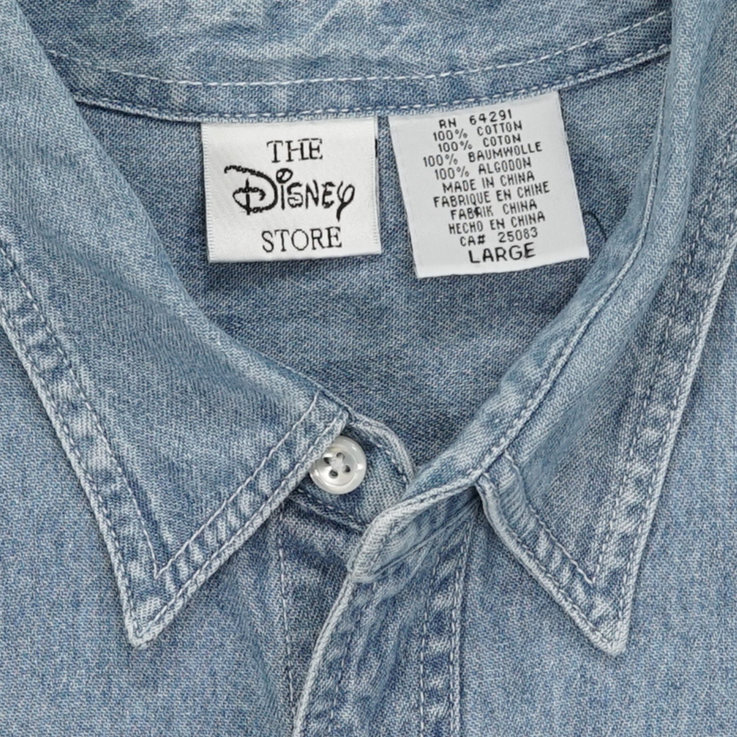 Vintage Disney family embroidered denim shirt XL