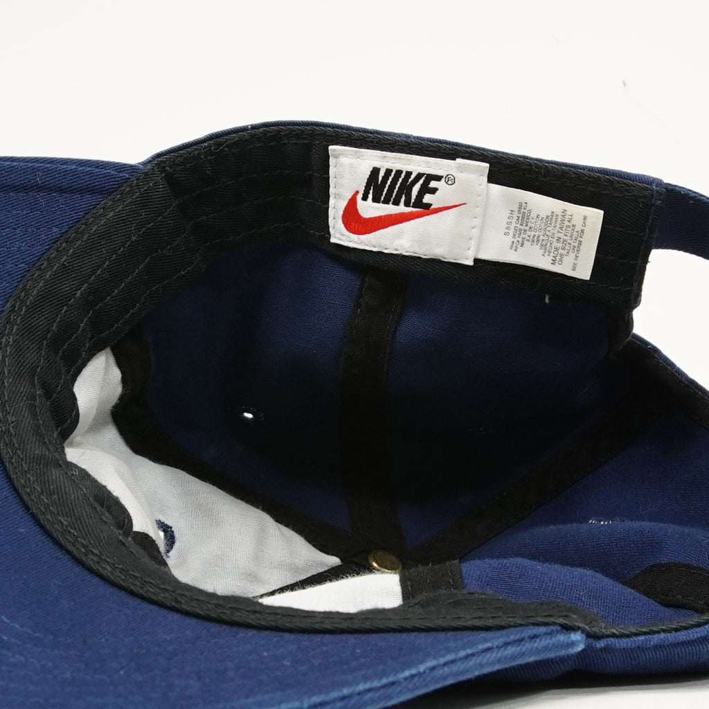 '90s Nike mini swoosh strapback hat navy blue