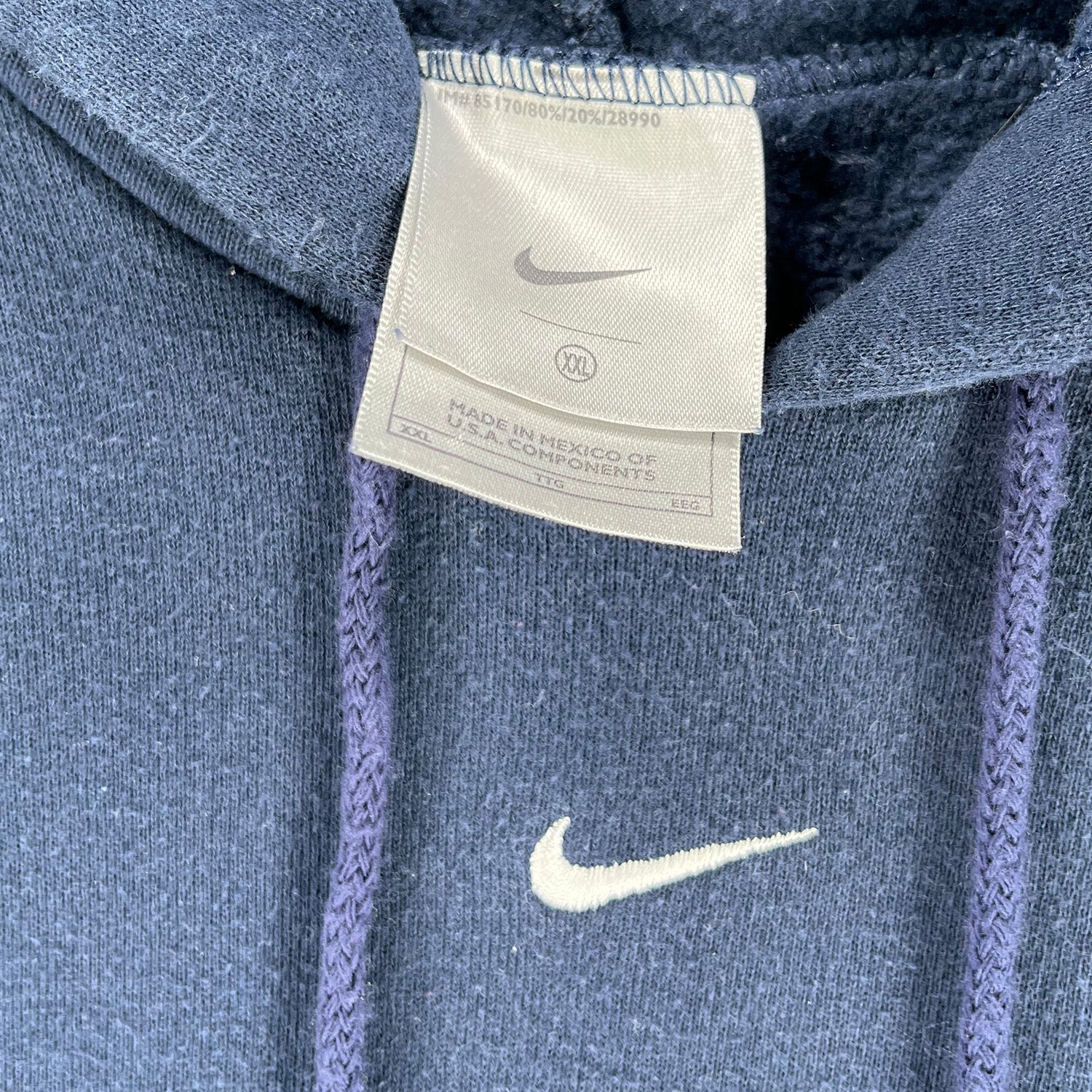 Vintage Nike mid check hoodie navy XXL