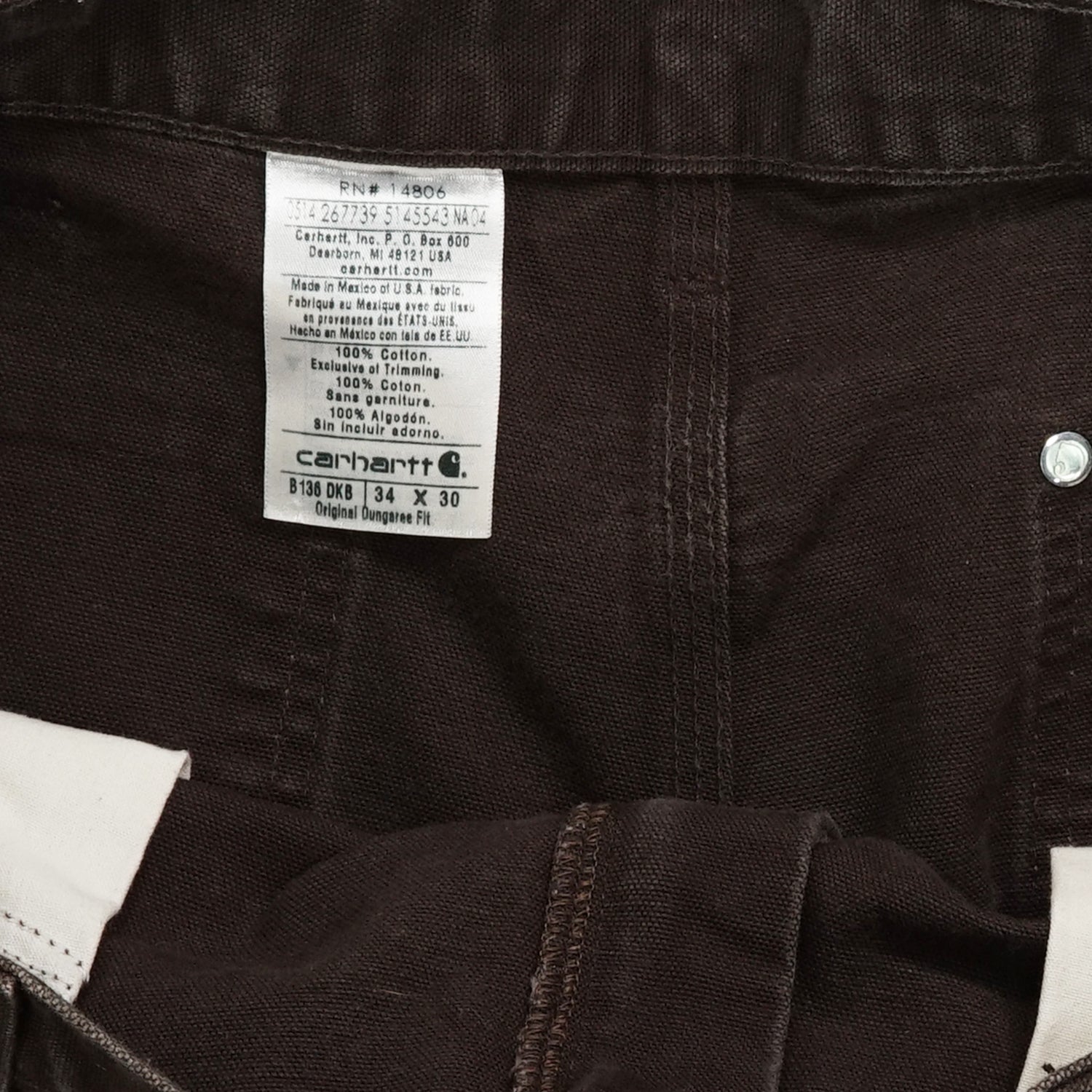 Carhartt double knee jeans brown 34" x 30"