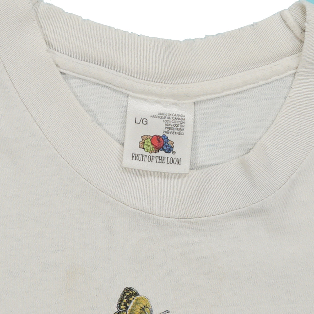 '90s Africa animal art collage tee L