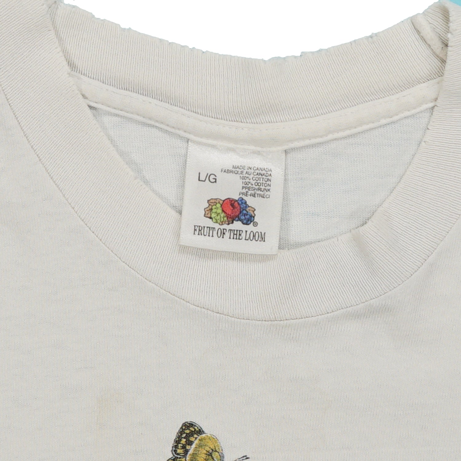 '90s Africa animal art collage tee L