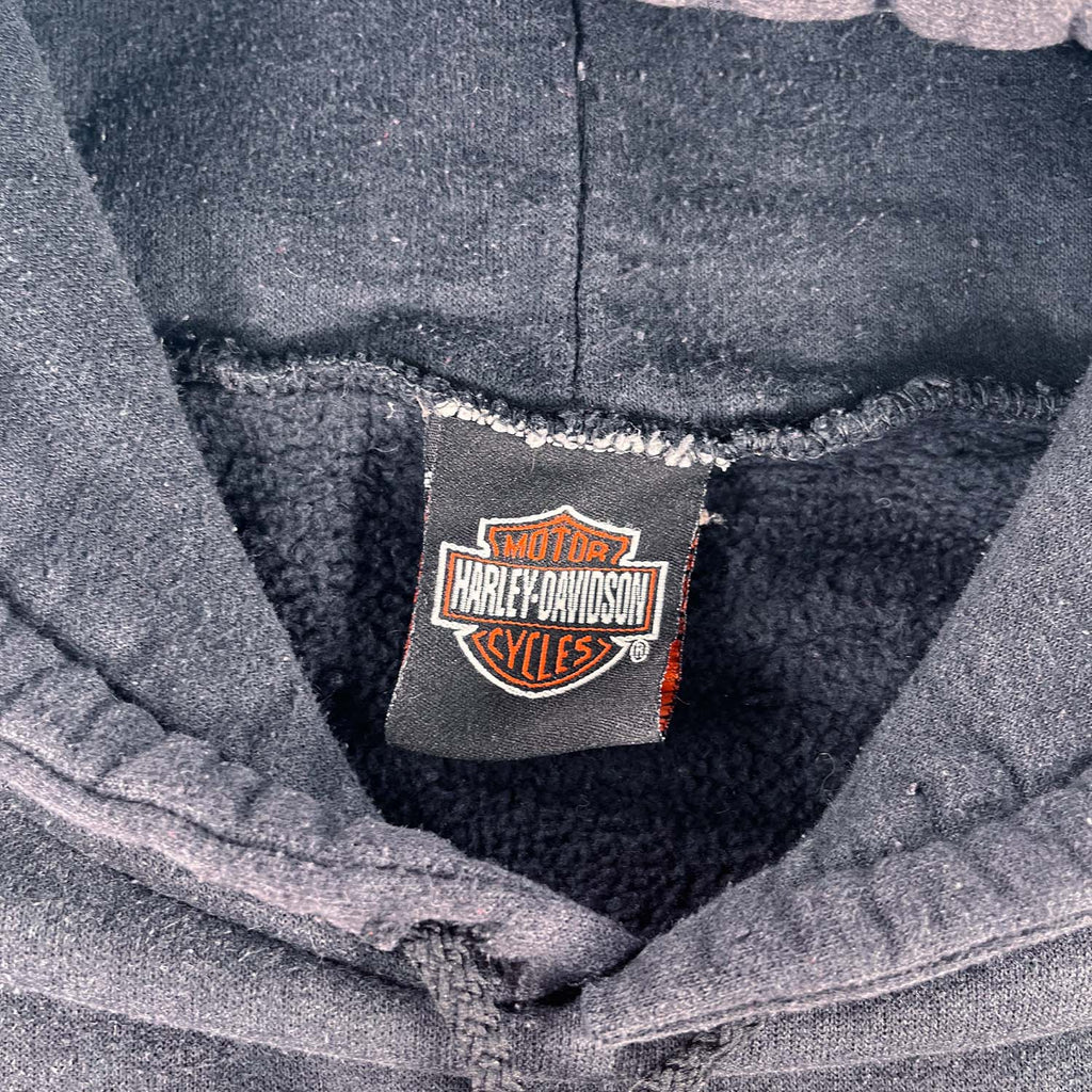 '90s Harley Davidson embroidered hoodie faded XL