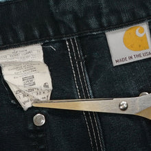 Load image into Gallery viewer, Vintage Carhartt double knee denim black 32&quot; x 33&quot;
