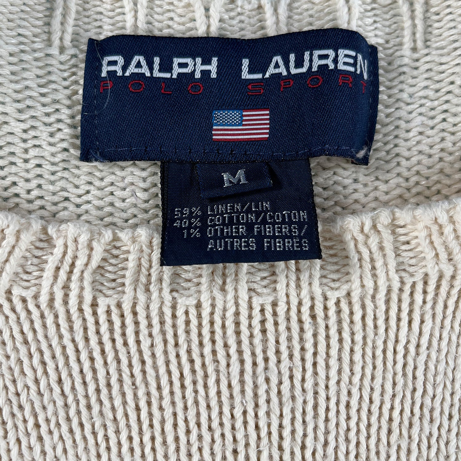 Vintage Polo Sport golf bear knit M