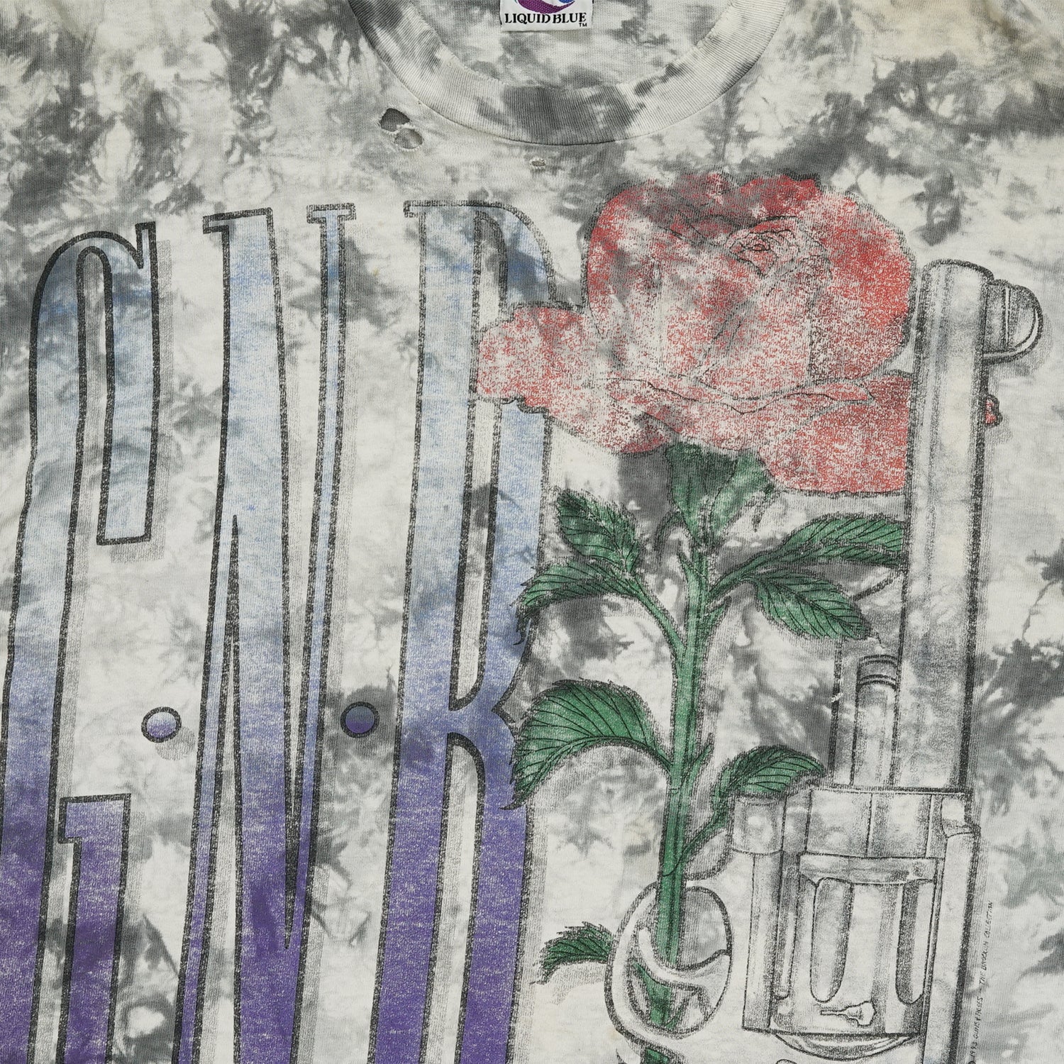 1993 Guns N' Roses 'Use Your Illusion" tie-dye tee L